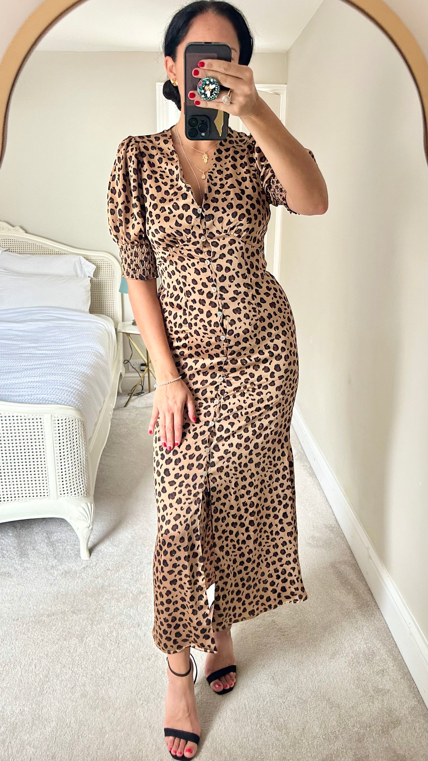 Never fully dressed leopard animal print event dress medium UK 10 long vgc