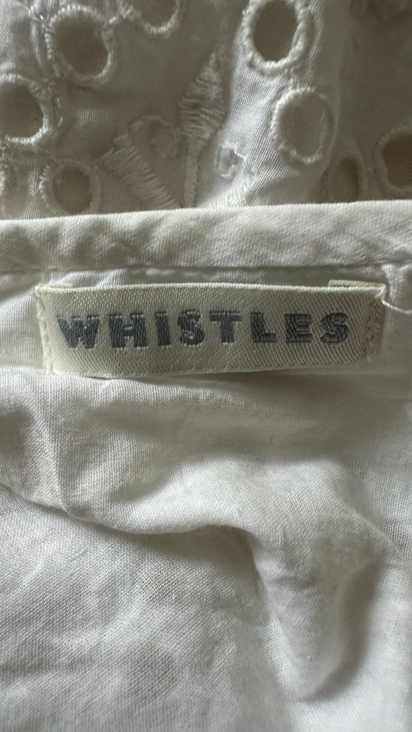 Whistles white broderie anglaise mini dress medium M UK 10