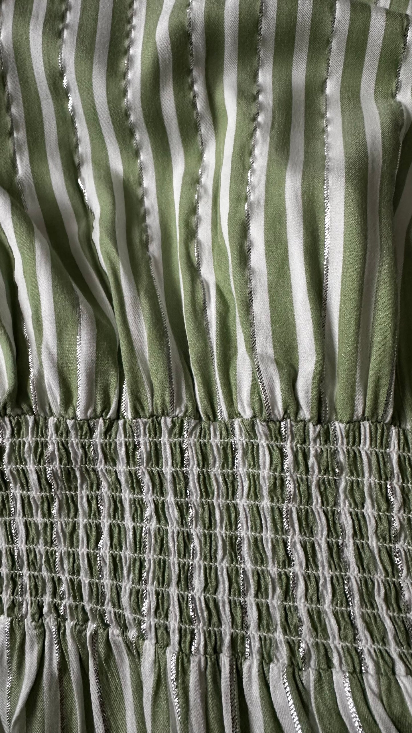 Selected Femme @ Anthropologie light green white stripe midi maxi long dress small UK 10 holiday vgc