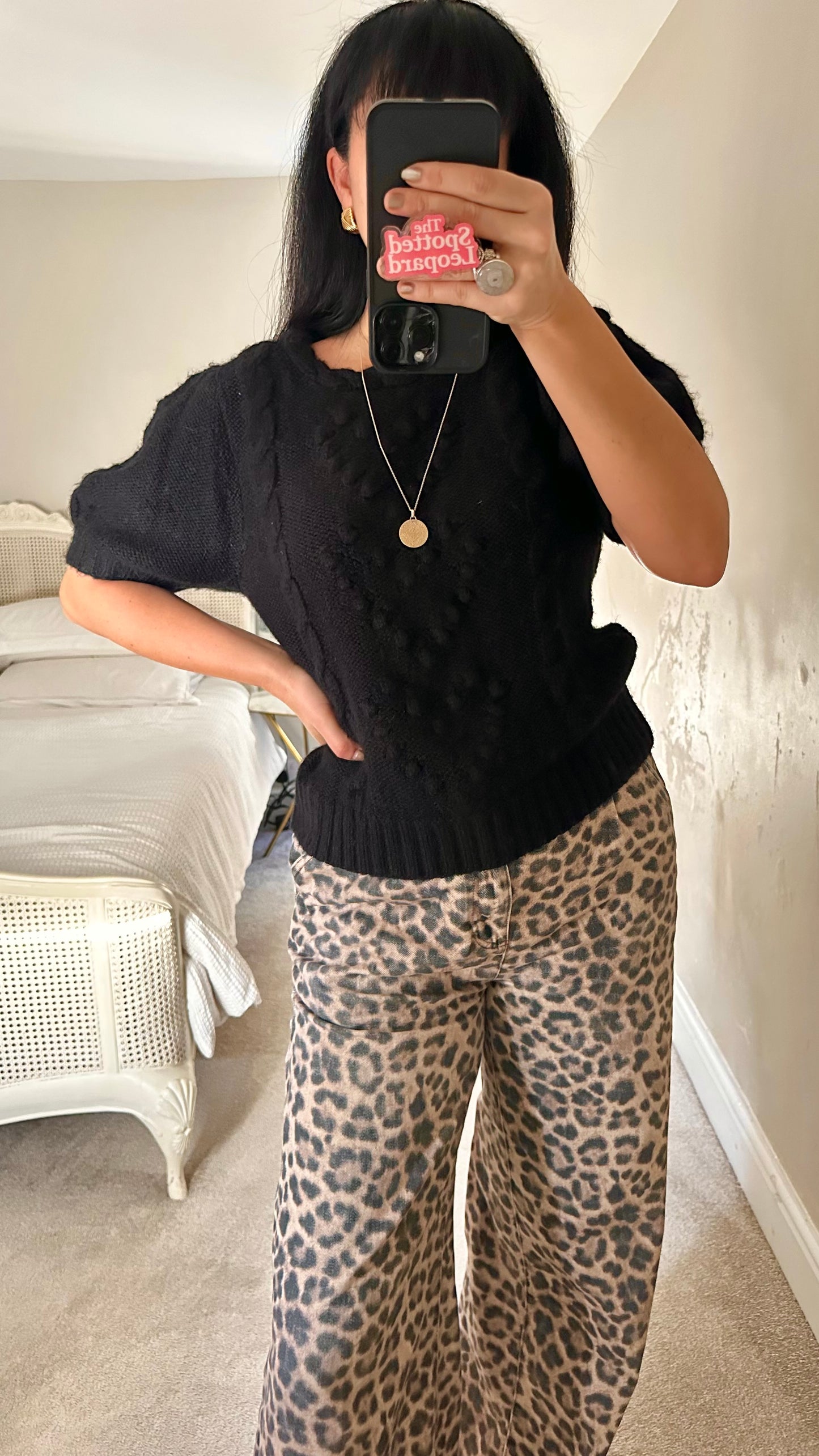 & other stories black knitted alpaca blend jumper medium UK 12-14 new