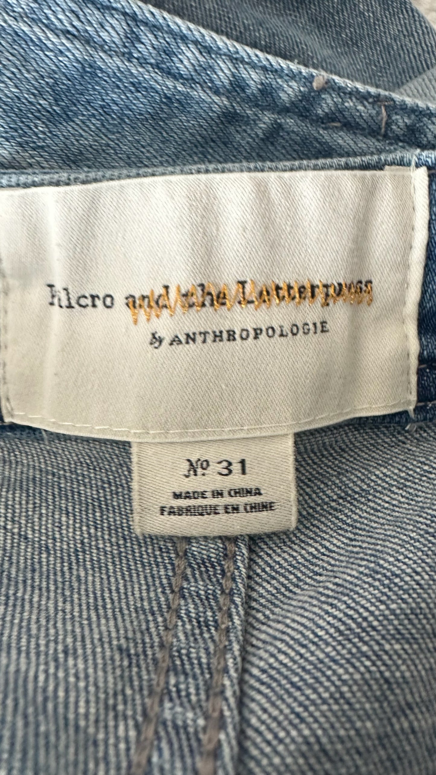 Pilcro @ Anthropologie denim dungarees jumpsuit jeans trouser suit UK 12 vgc