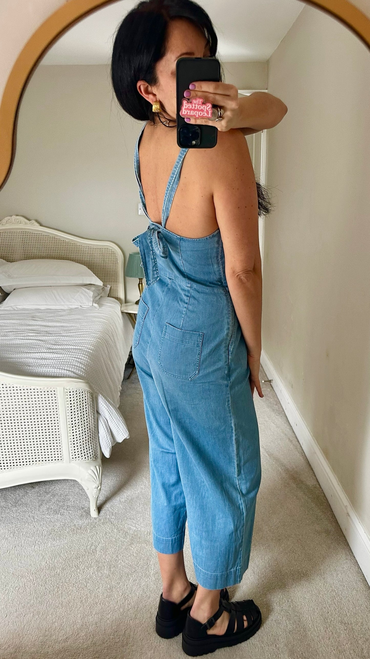 Whistles denim blue trouser suit jumpsuit play suit small UK 10 vgc