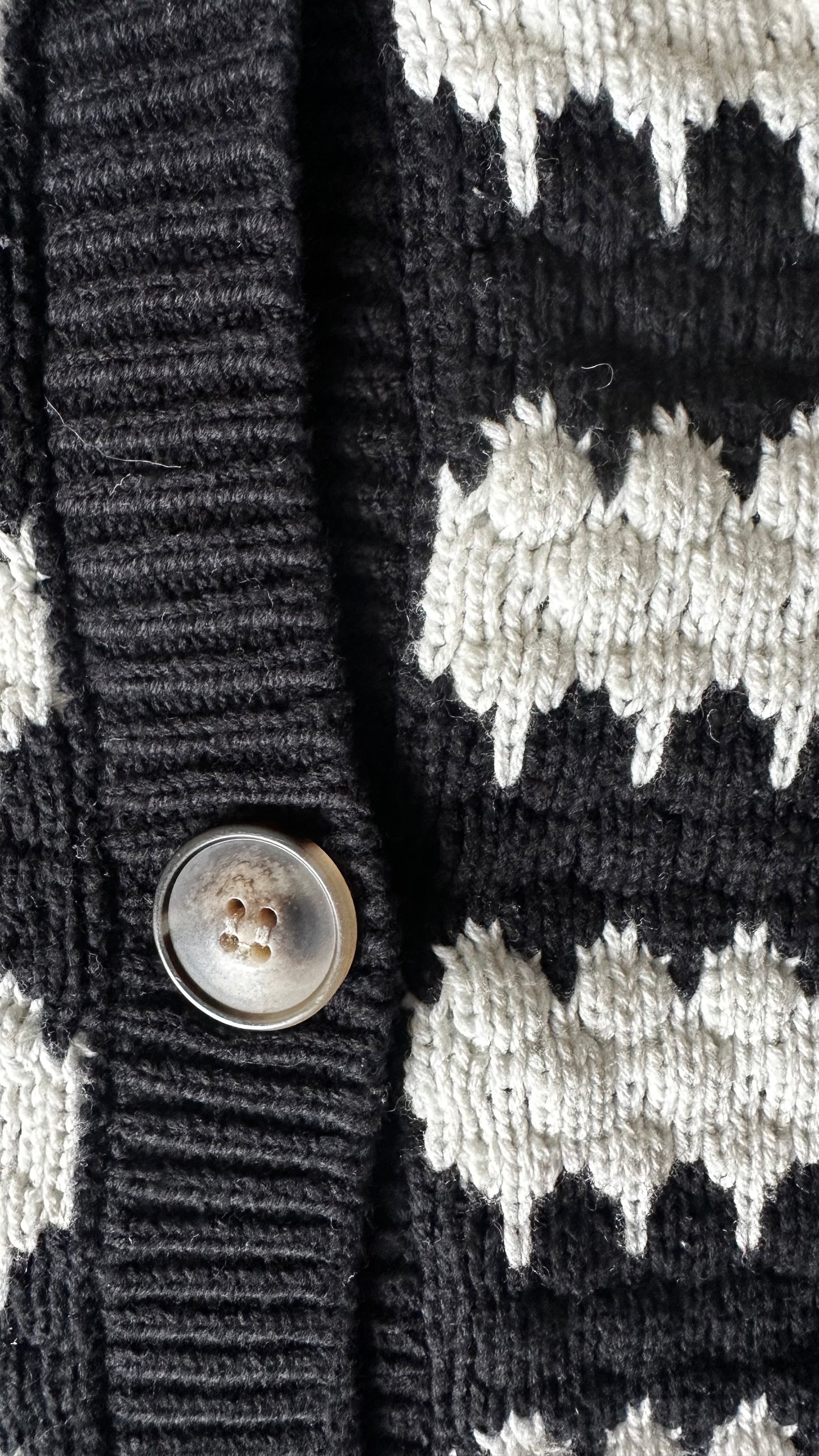 Selected Femme @ Anthropologie black white crinkle knitted jumper cardigan medium UK 12 vgc