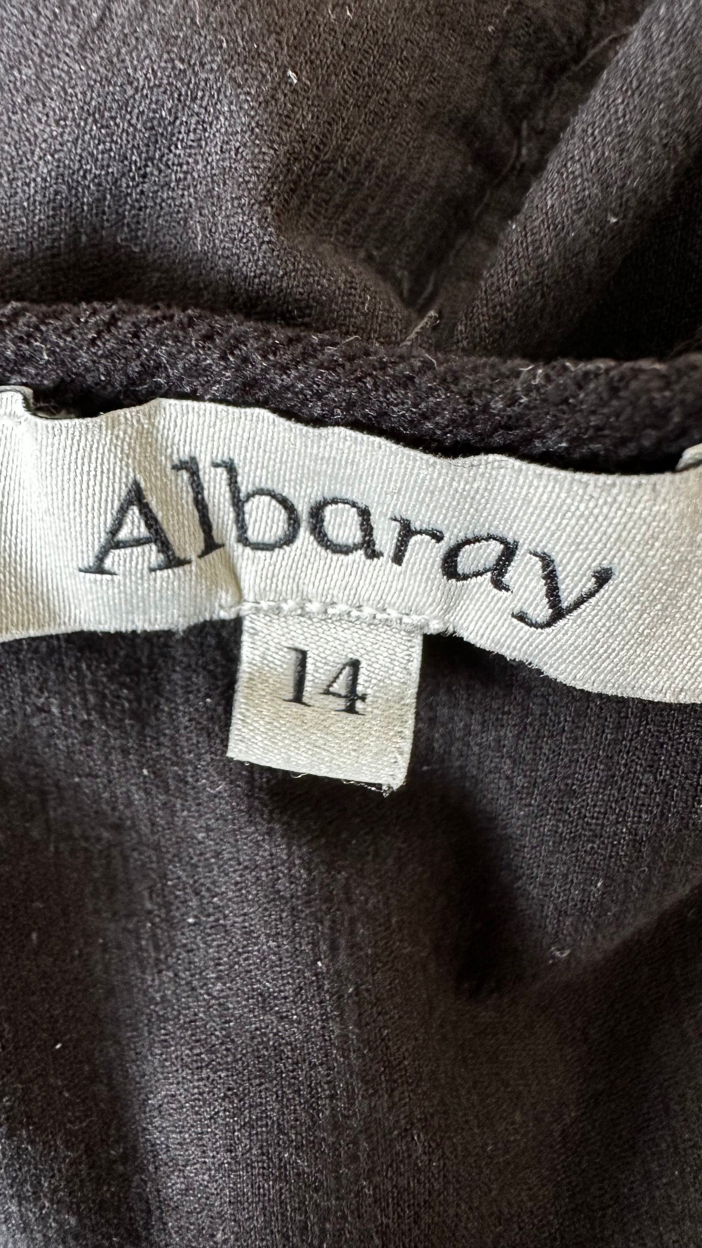 Albaray black corduroy mini dress medium UK 14 vgc casual