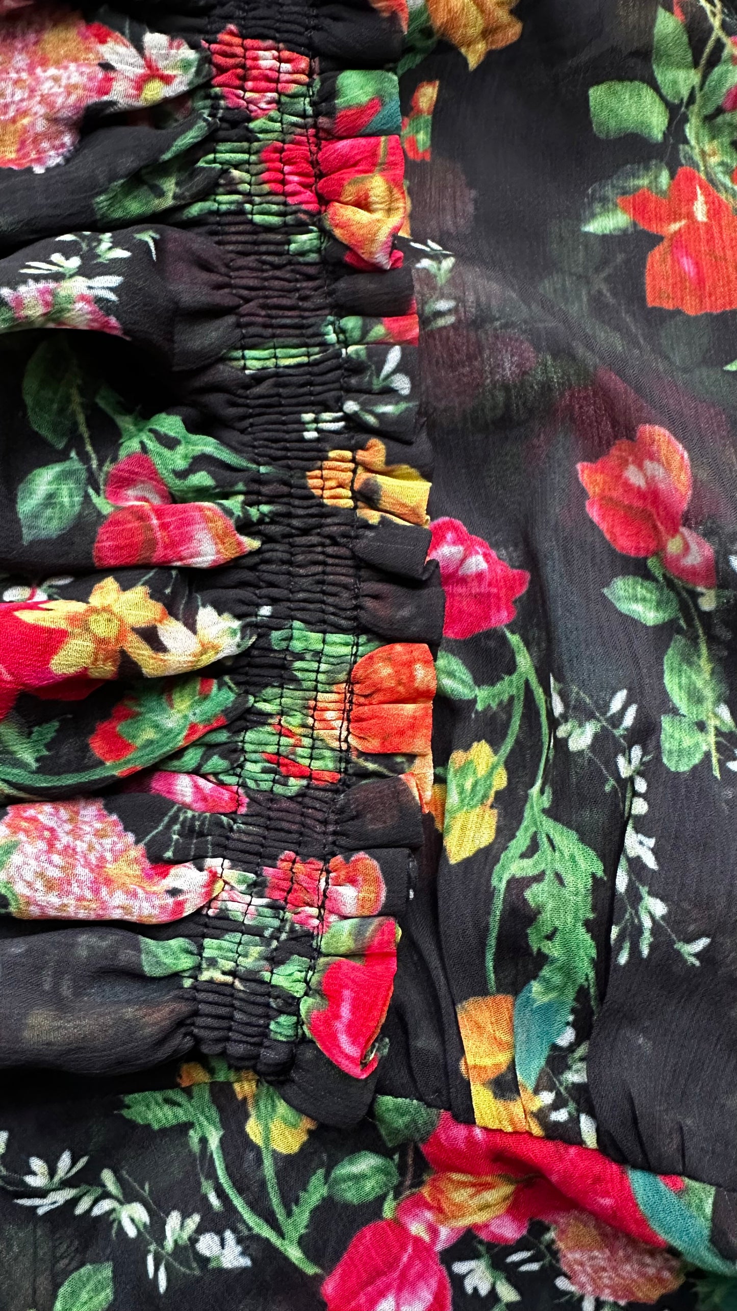 Warehouse black red floral midi event dress small UK 10 new bnwt sheer