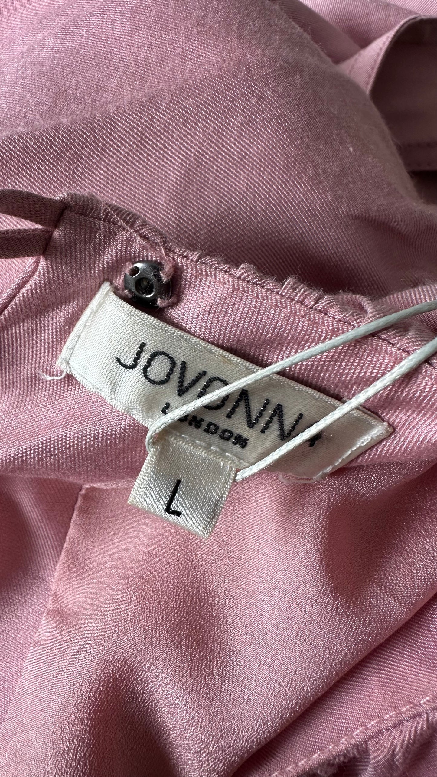 Jovonna rose pink long midi wedding guest dress large UK 12-14 new bnwt