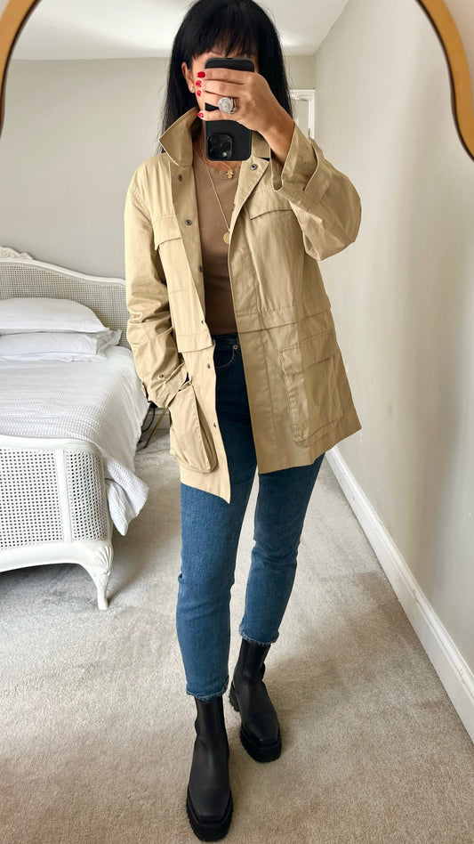 &other stories beige camel utility mac jacket medium M UK 10 excellent used condition