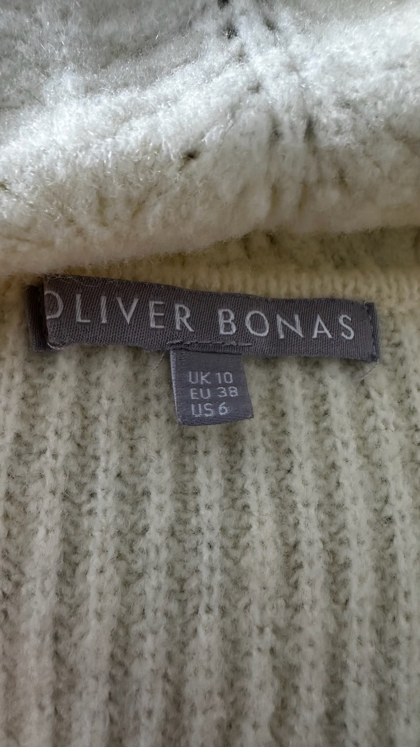 Oliver bonas lemon yellow knitted jumper large UK 12 vgc