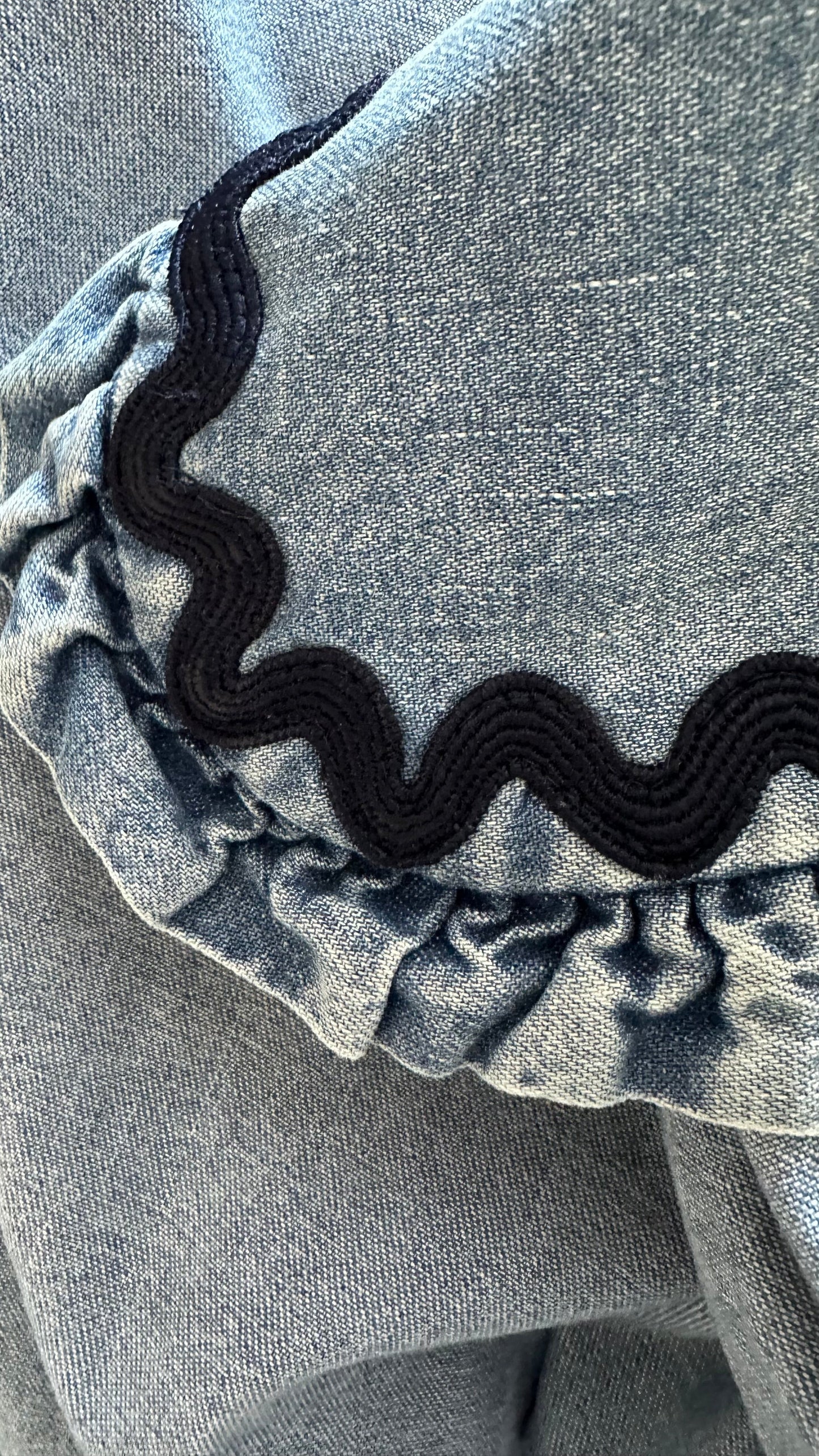 & other stories denim frill collar button up mini dress large UK 16 vgc casual