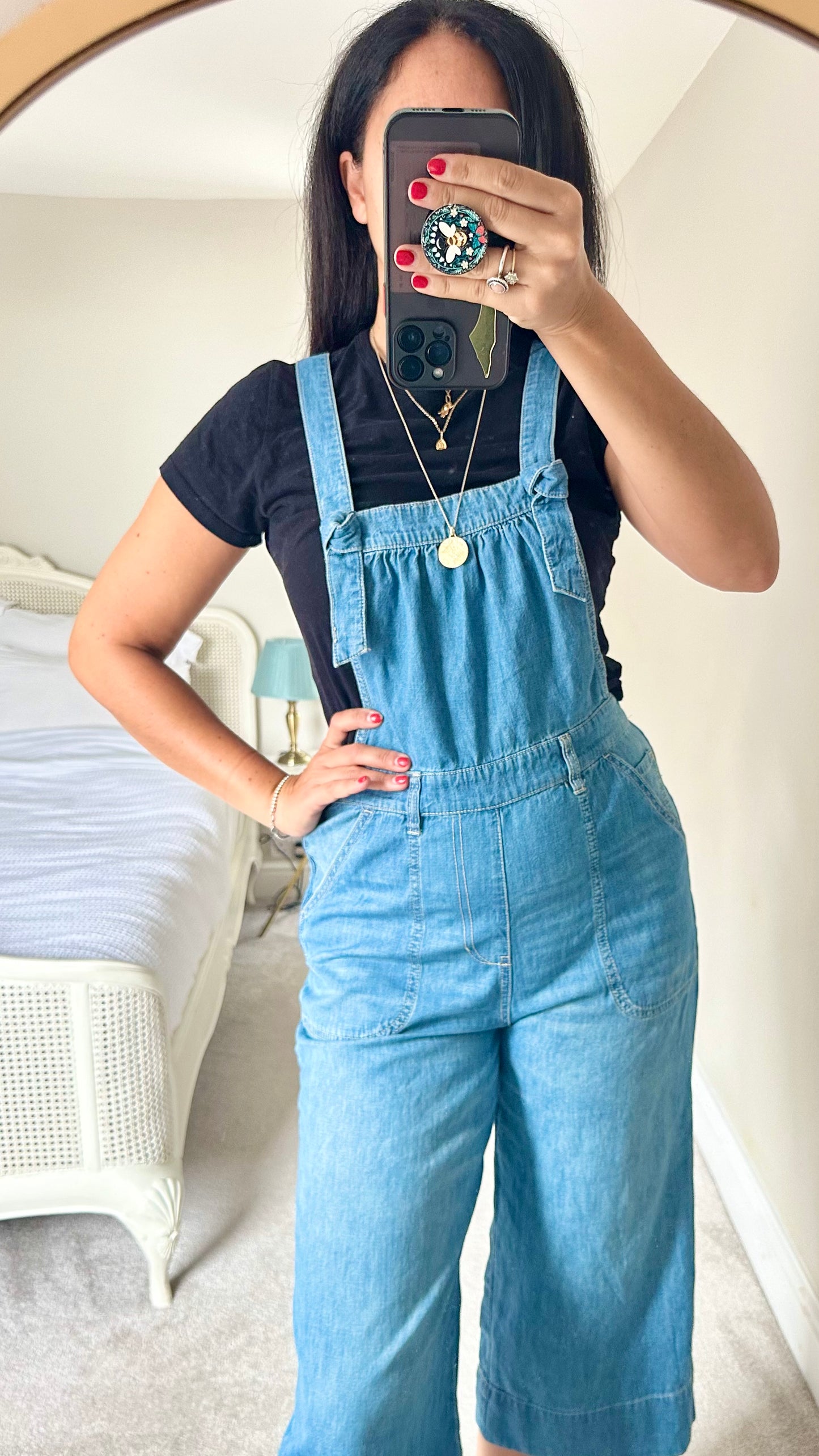 Pilcro @ Anthropologie petite cropped dungarees jeans jumpsuit medium UK 10 new bnwt