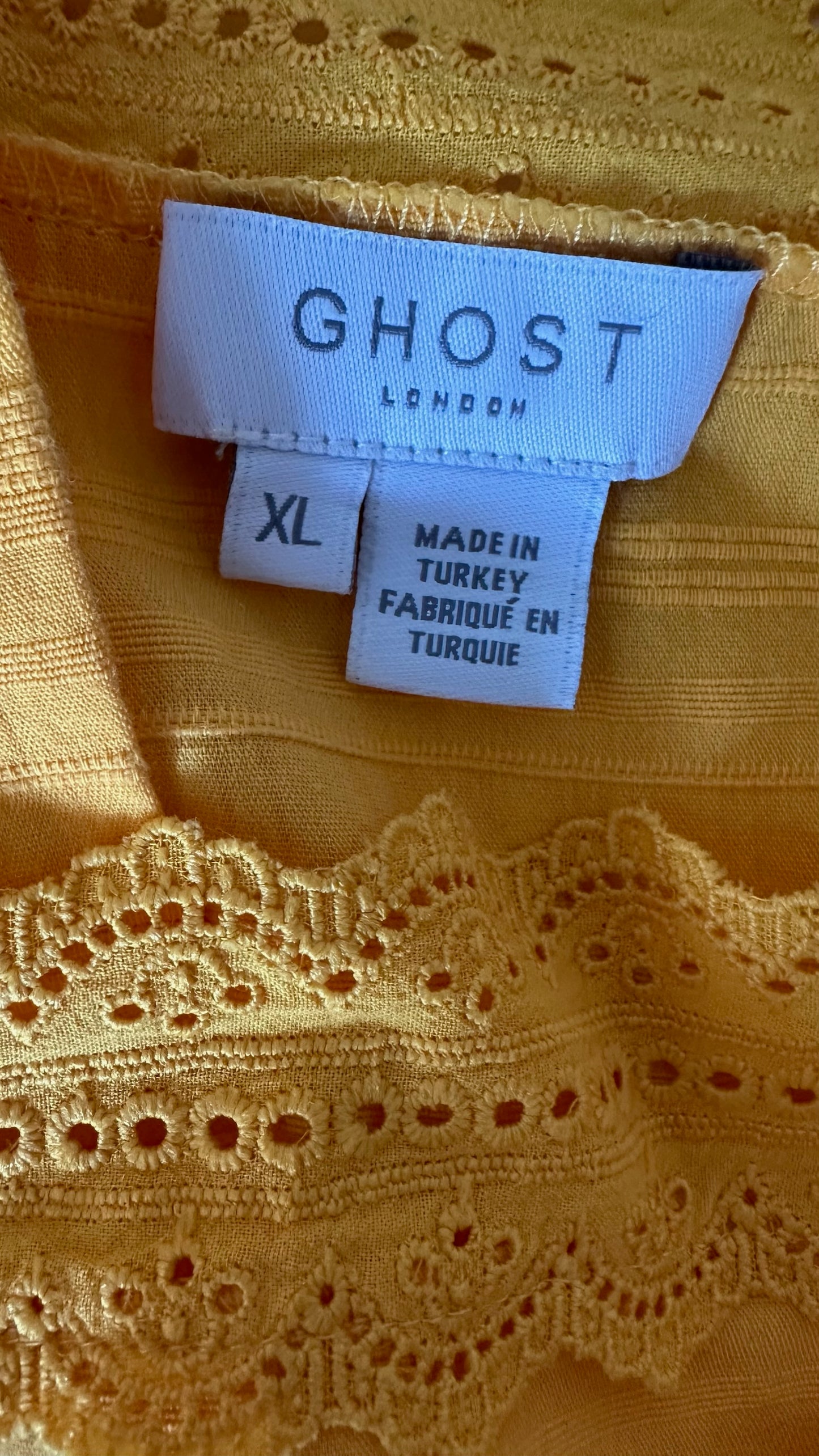 Ghost bright orange boho hippie maxi wedding guest dress extra large UK 14-16 vgc
