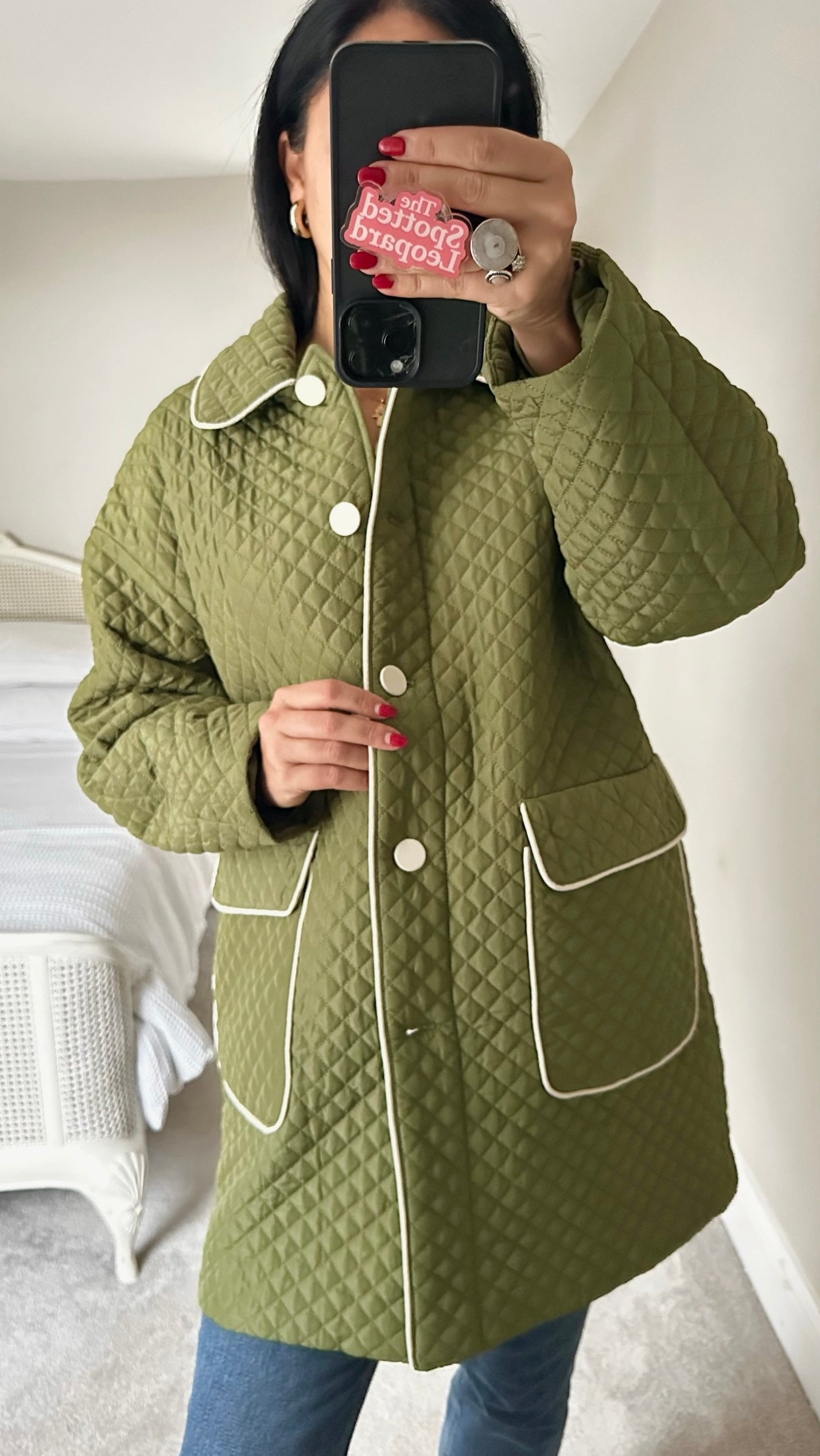 Principles khaki olive green quilted coat jacket extra large UK 14 vgc XMS25