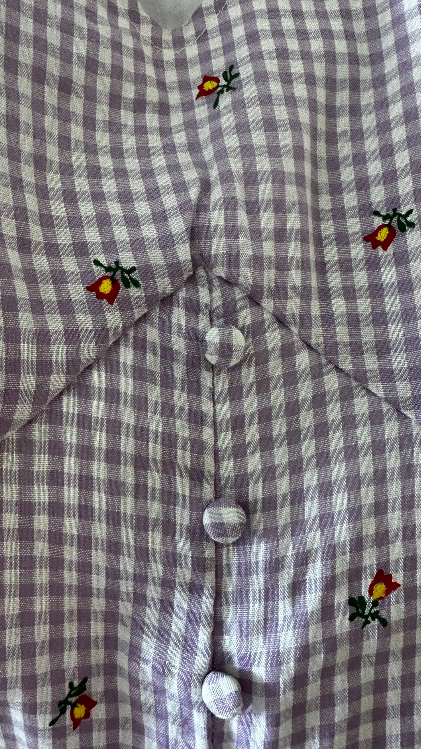 YAS lilac white gingham check midi long dress small UK 10 vgc