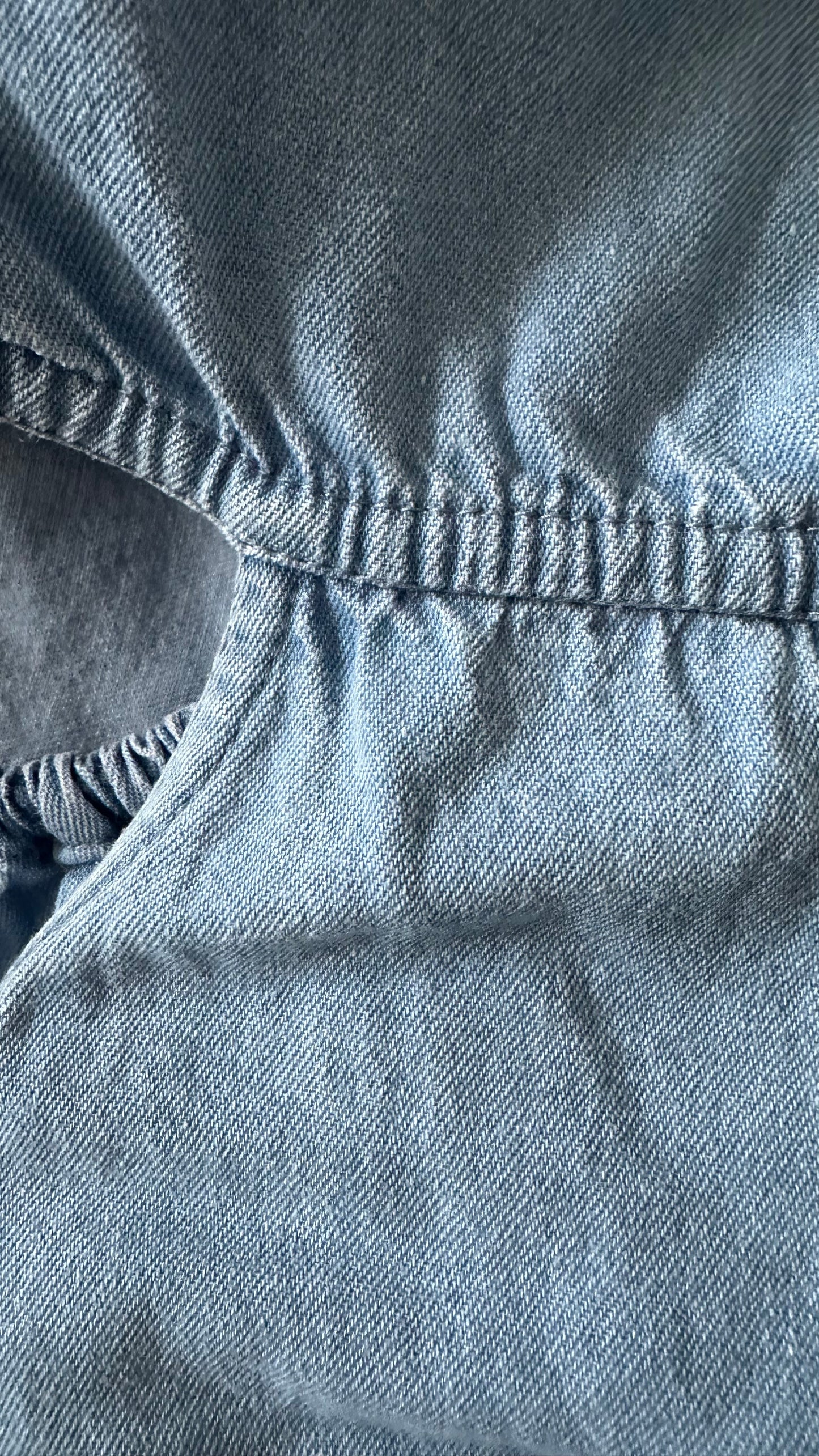 Warehouse light blue denim backless jumpsuit playsuit trousersuit Jean medium UK 12 vgc