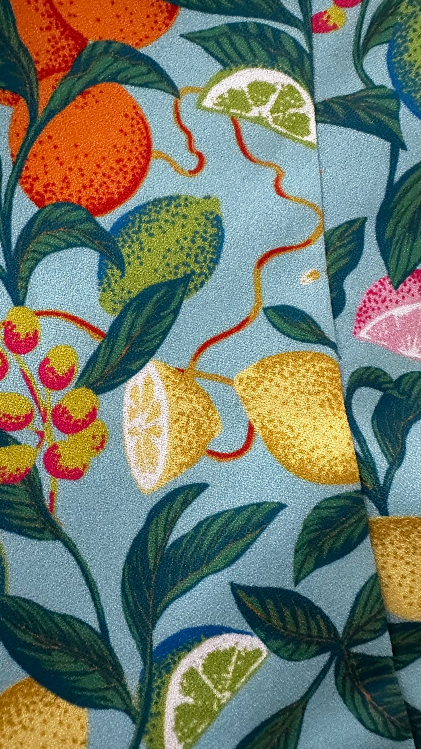 Chi Chi turquoise lemon orange fruit print mini dress small UK 10 new bnwot