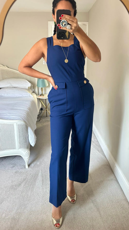 KITRI royal blue event evening wear jumpsuit medium UK 10 vgc w25