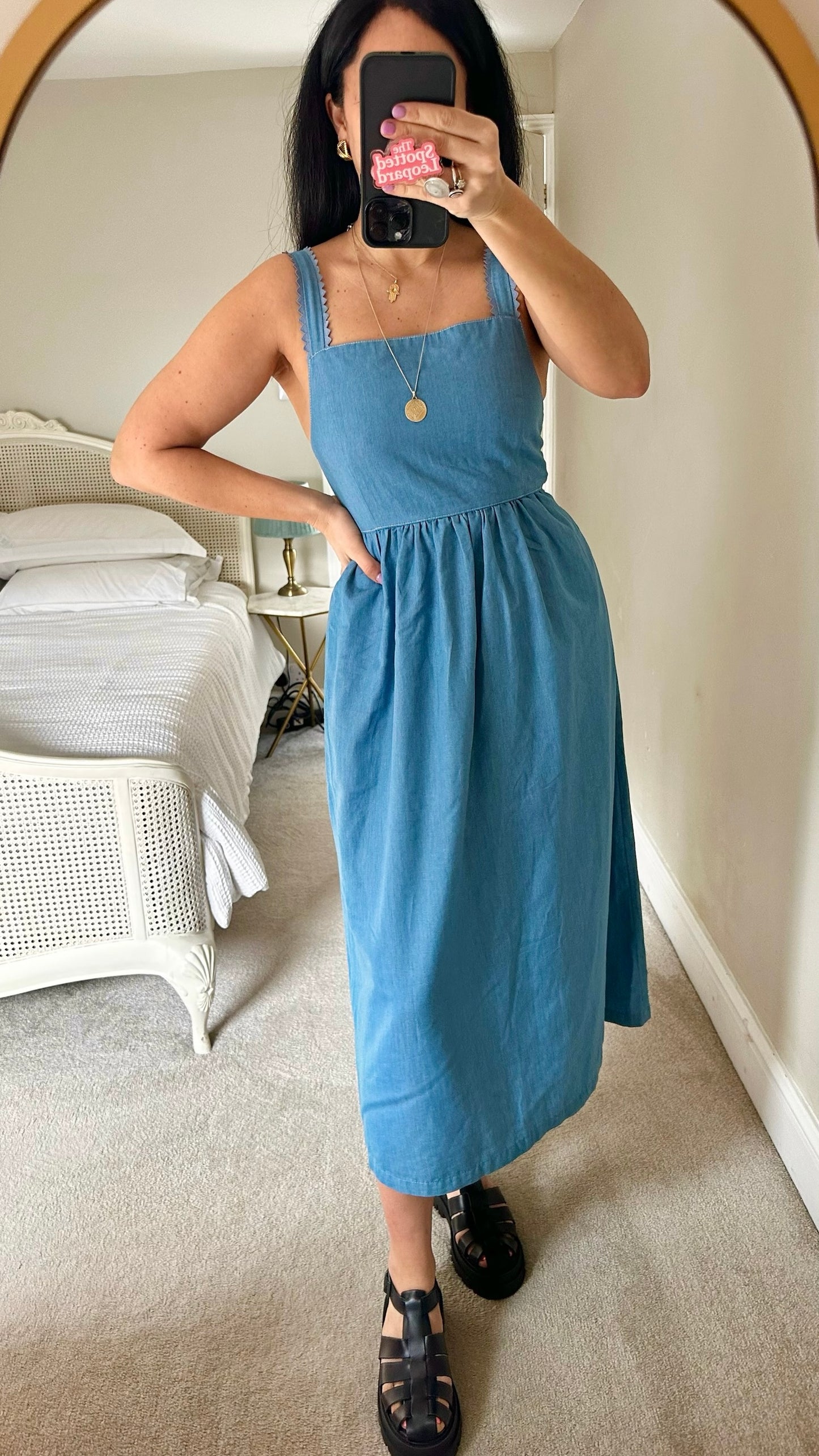 Nümph at anthropologie denim blue backless sundress small UK 8 vgc