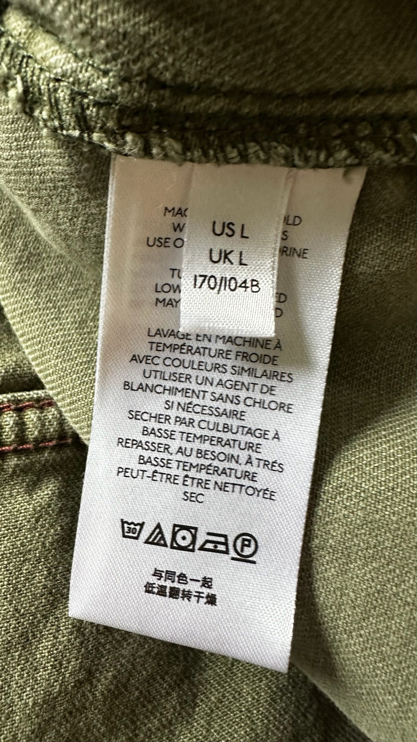Pilcro @ Anthropologie khaki green shacket jacket large UK 12-14 vgc