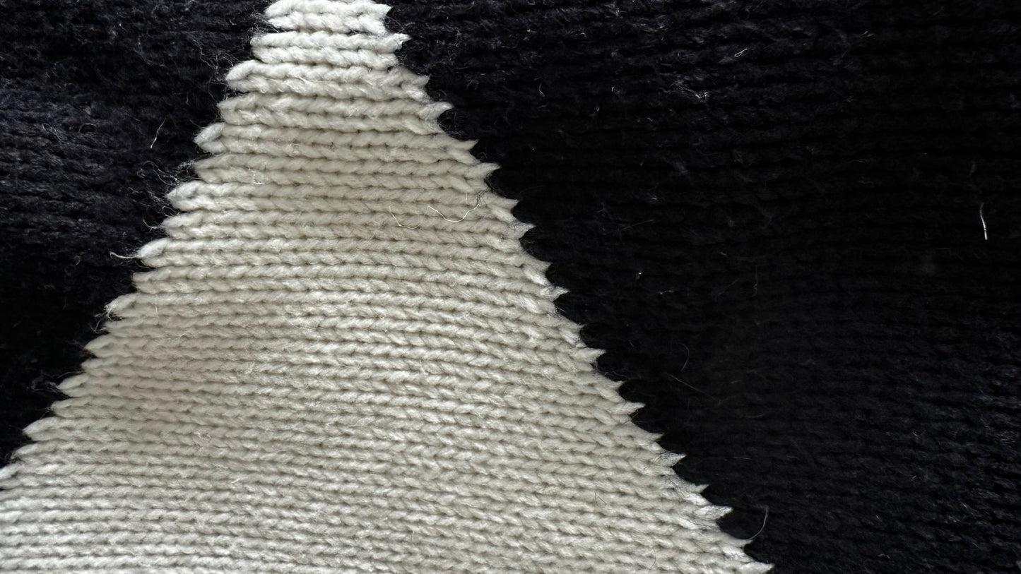 Le Marias black white monochrome block cover oversize jumper large L UK 12-14