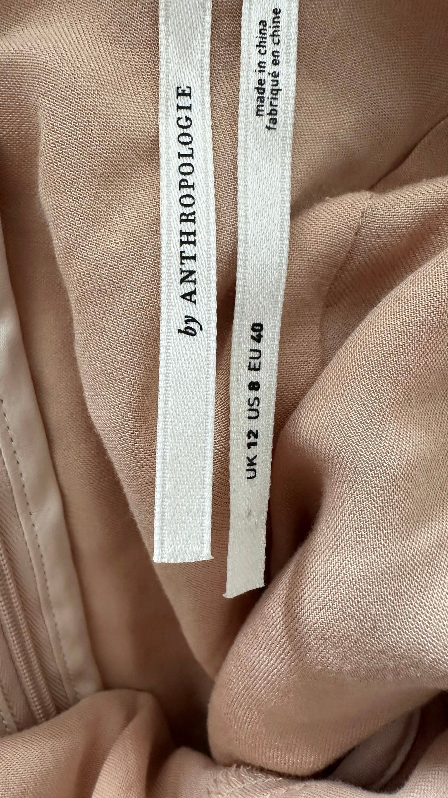 Anthropologie cream blue pink sequin party event mini dress large L UK 12 XMS25