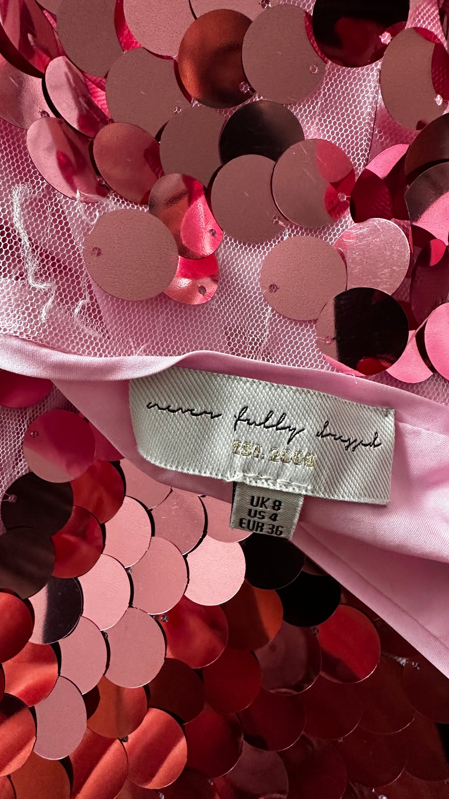 Never Fully Dressed sequin midi skirt small UK 8 vgc event XMS25