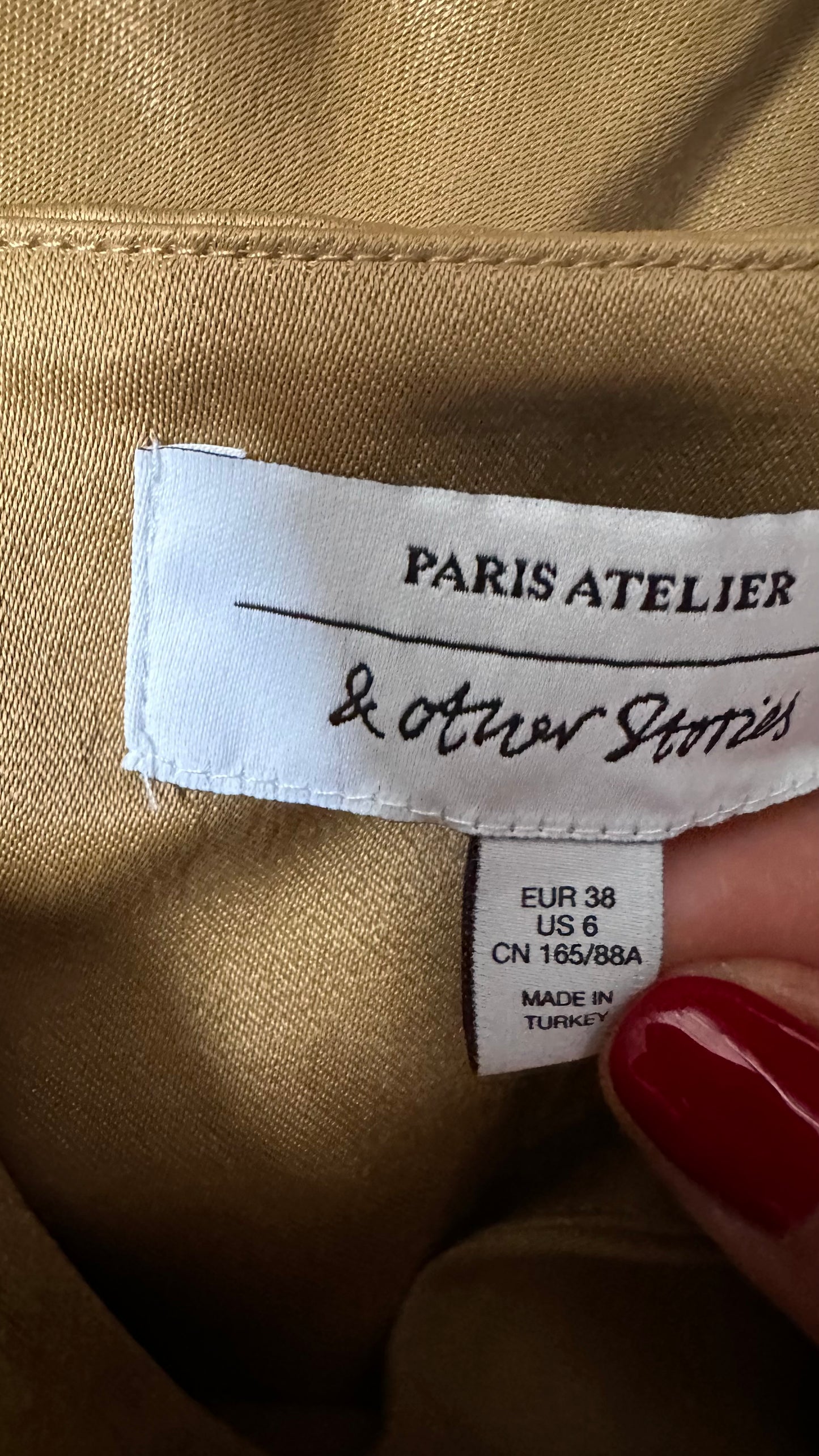 & other stories gold bronze event slip slinky dress small UK 10