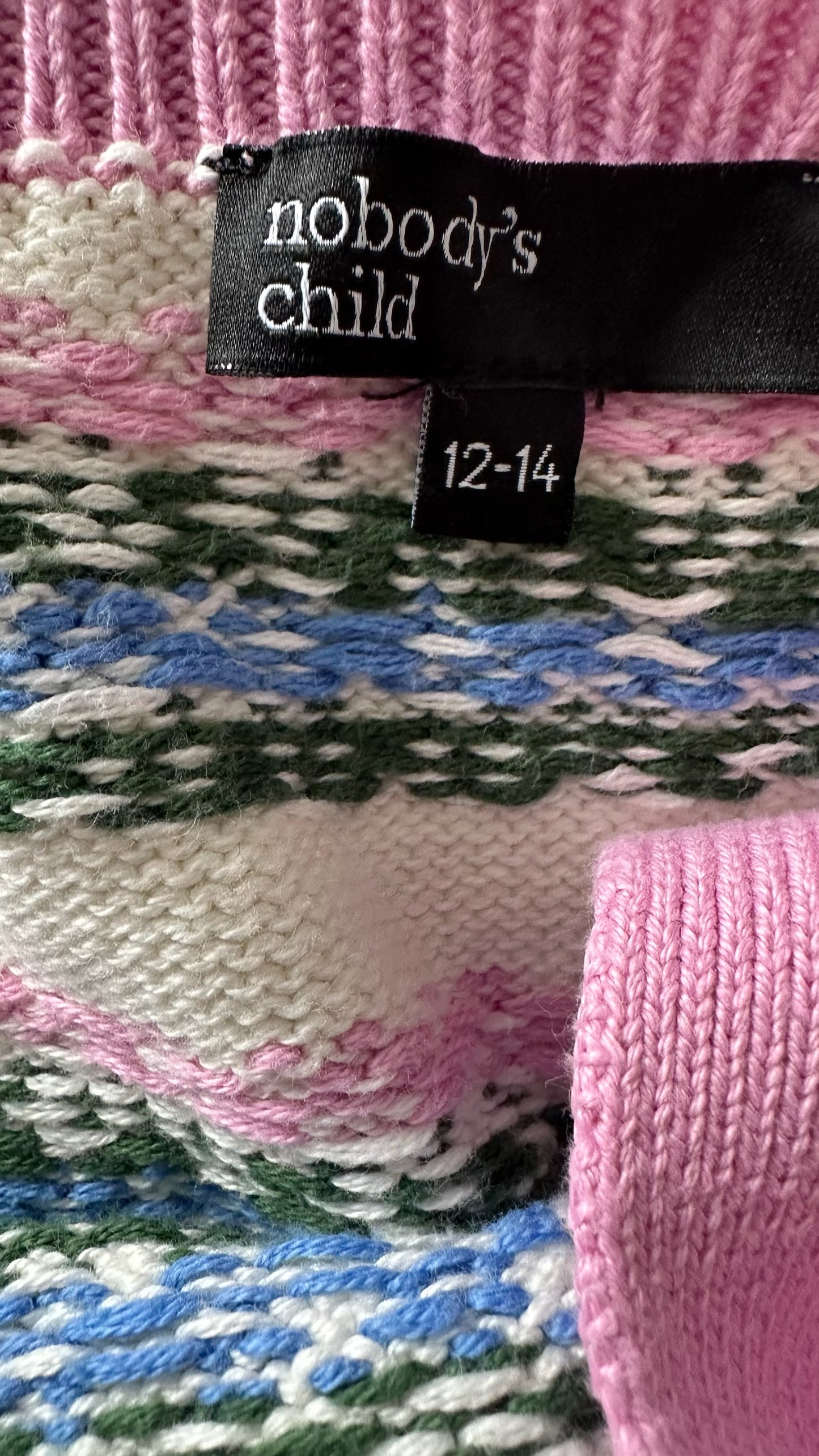 Nobody’s child vintage-look knitted vest top UK 12-14 vgc