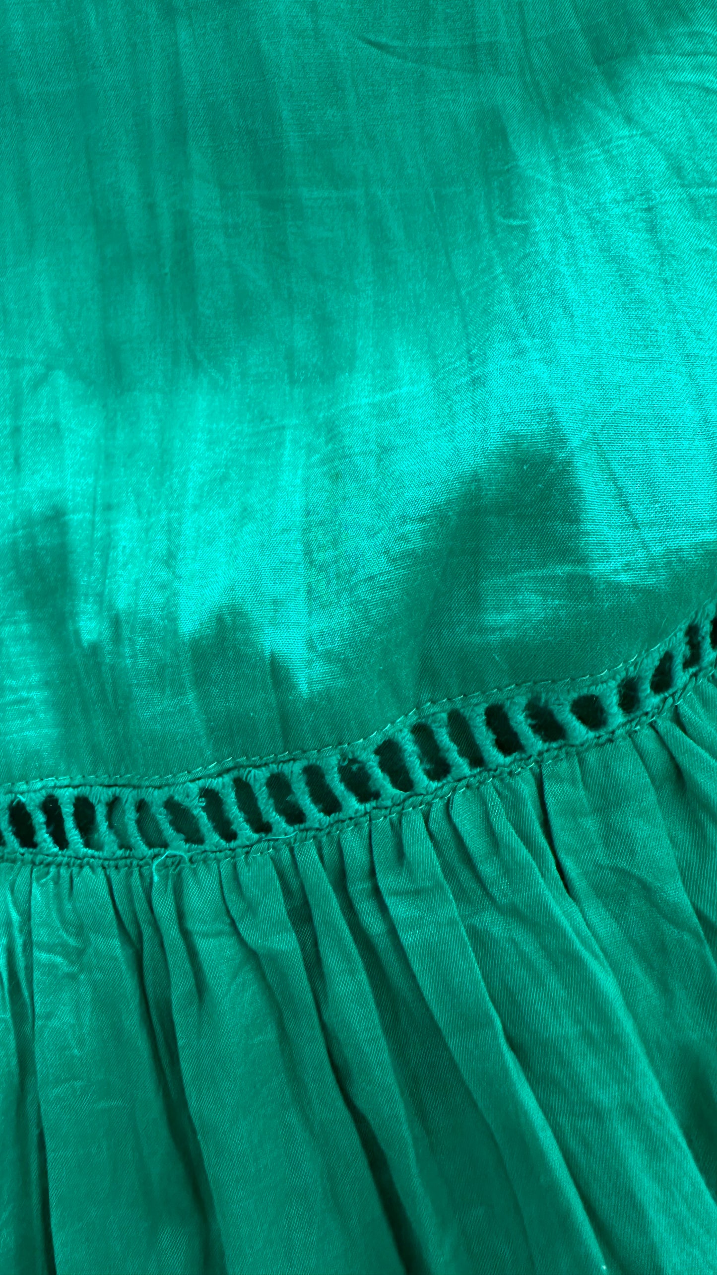 Oliver Bonas emerald green maxi dress holidays small UK 8 vgc
