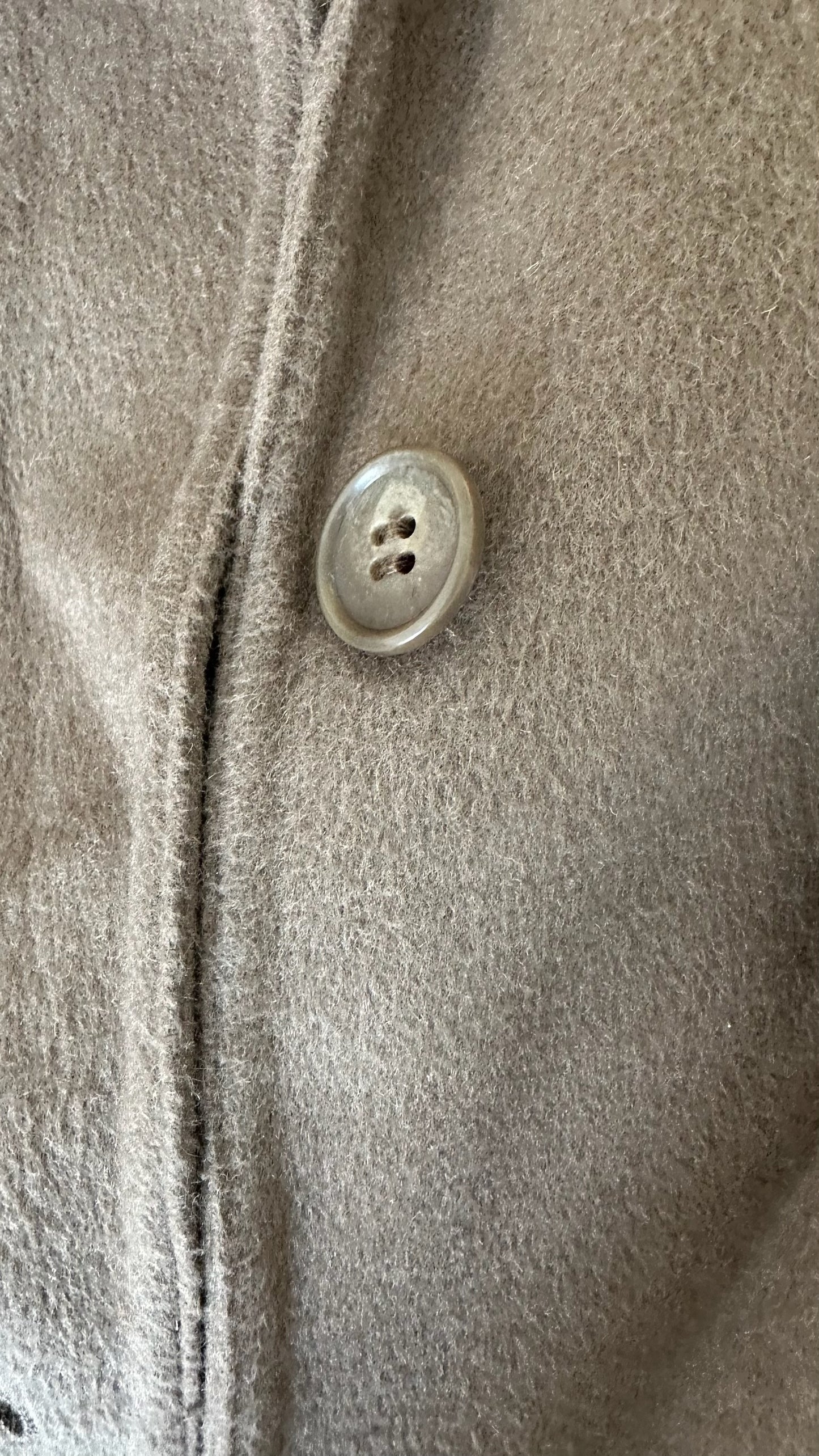 Uniqlo mink brown tan cream wool blend coat jacket large UK 12-14 vgc w25