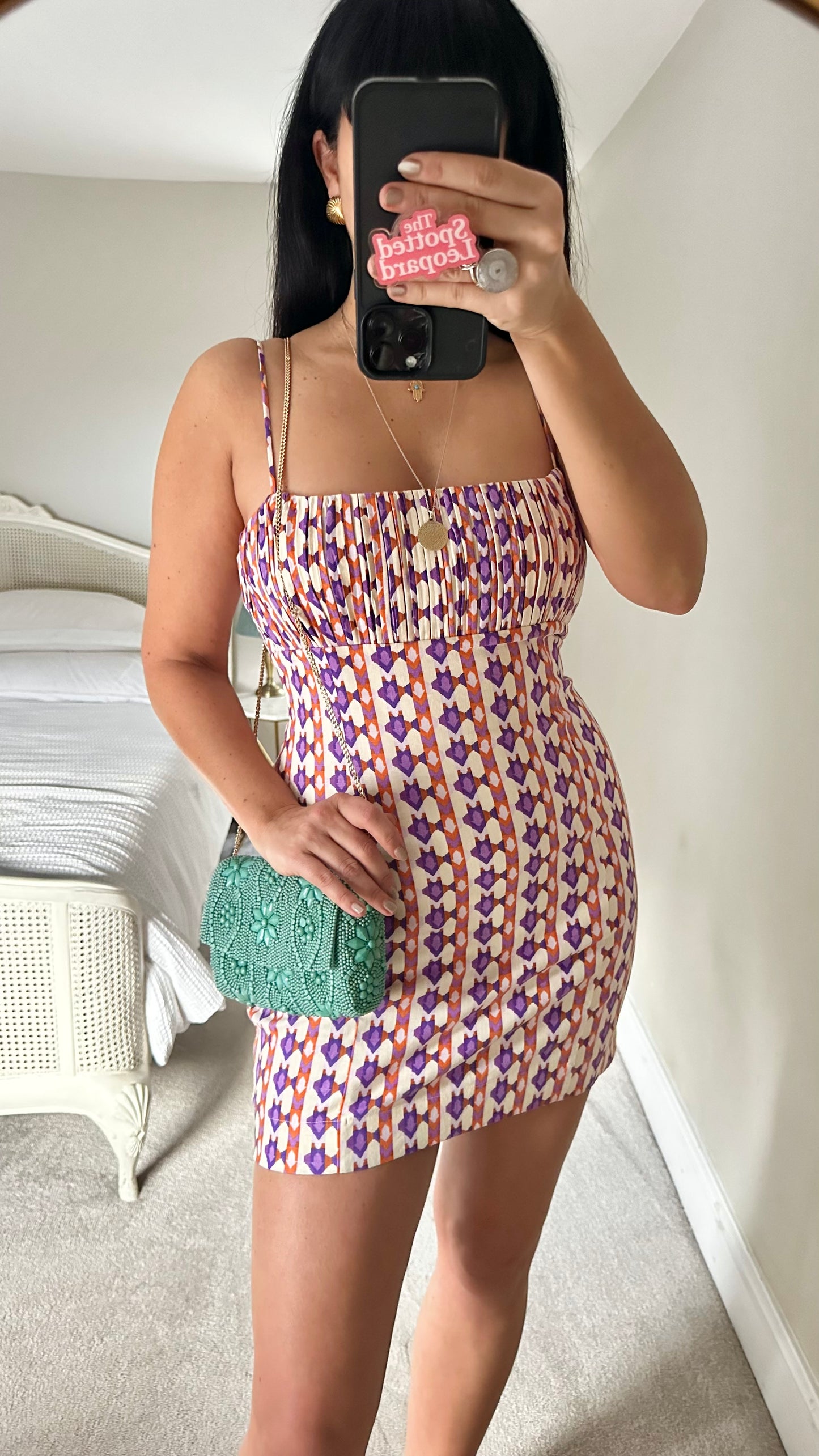 Maeve @ Anthropologie lilac orange Aztec print mini petite linen cotton new bnwt holiday