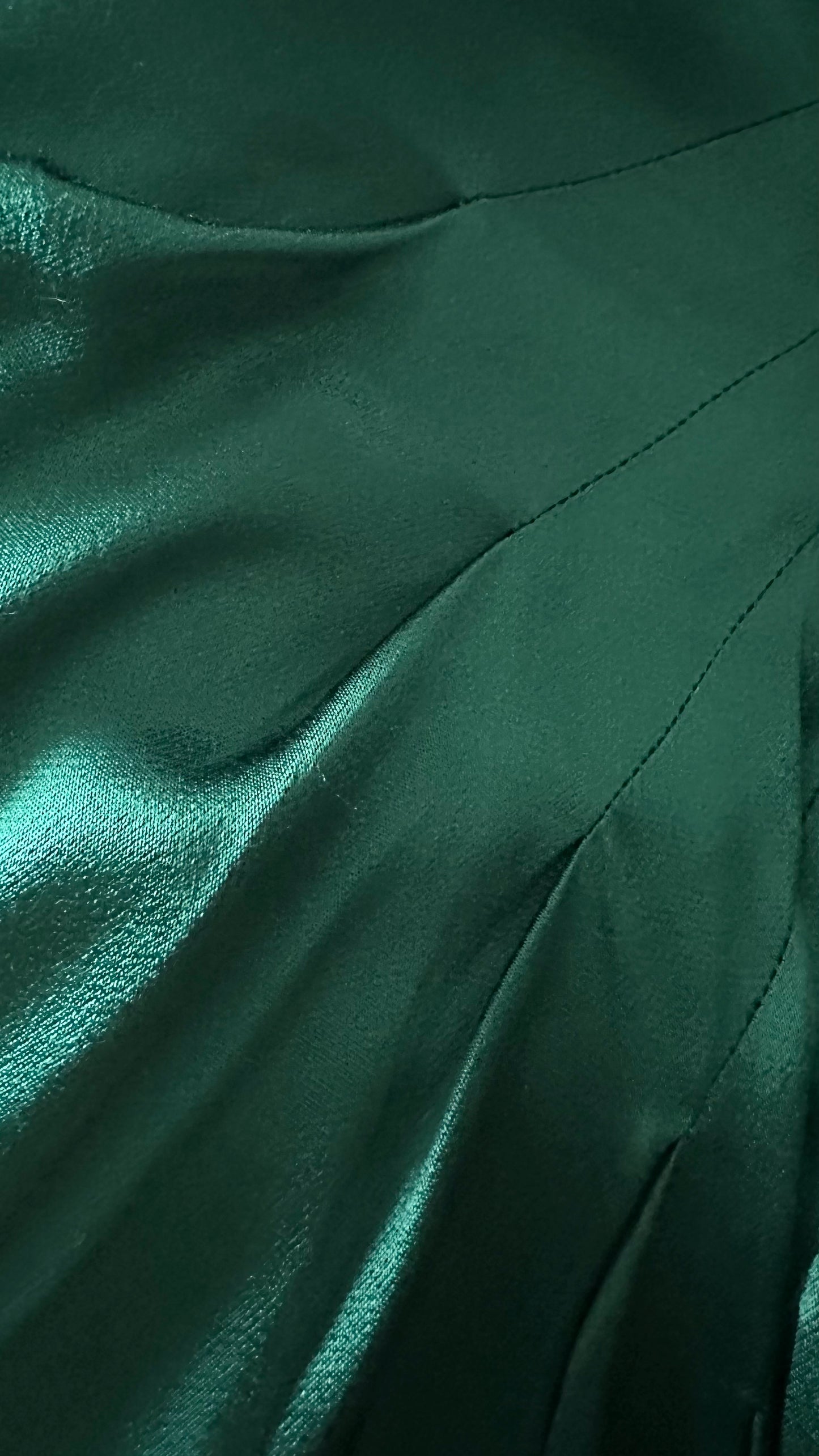 Oliver Bonas emerald green satin feel midi long skirt small UK 10 new bnwt event