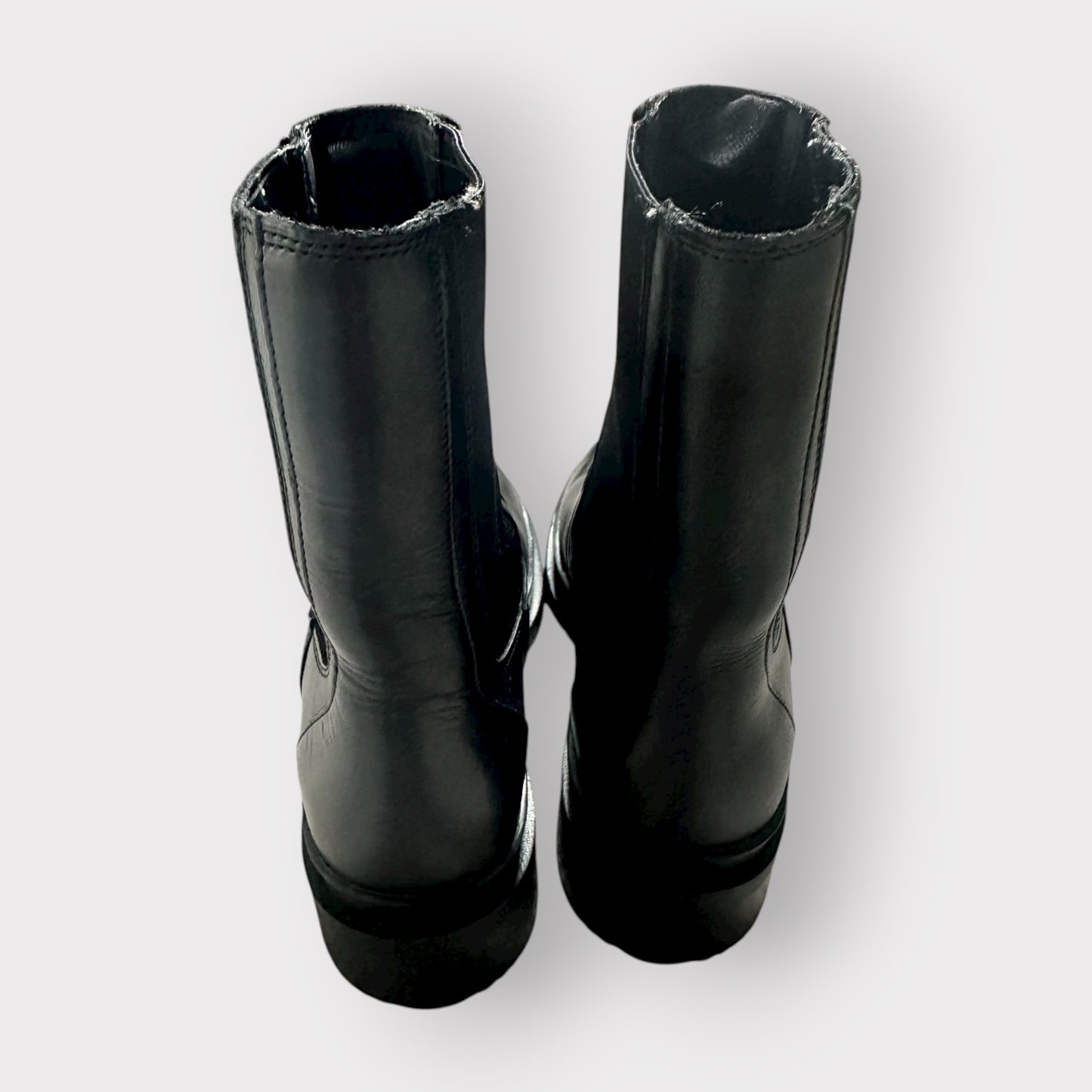 & other stories black mid rise length leather boot EU 39 UK 6 new bnwot