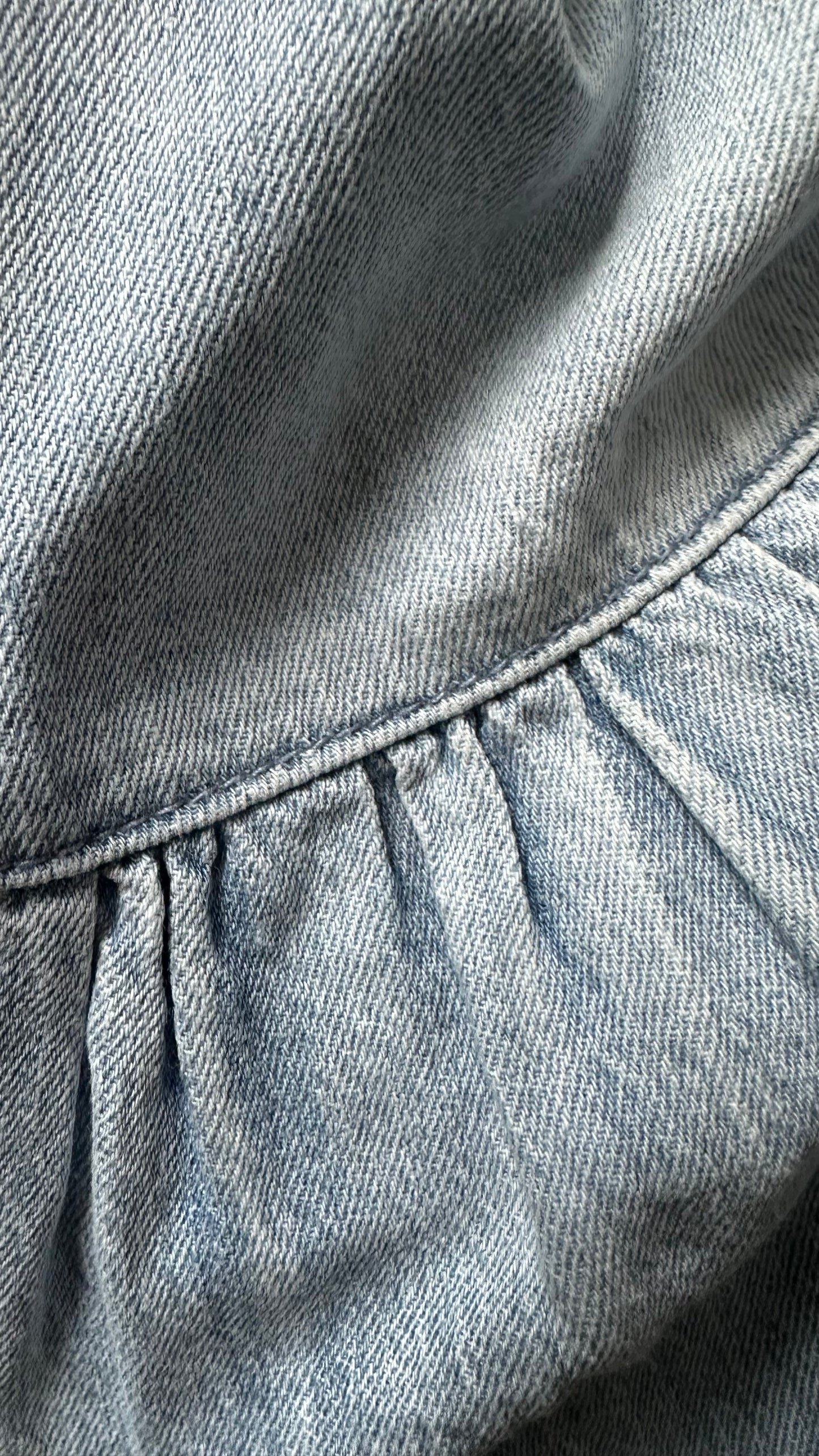 Gestuz light blue denim jeans tiered midi long dress small UK 8 vgc