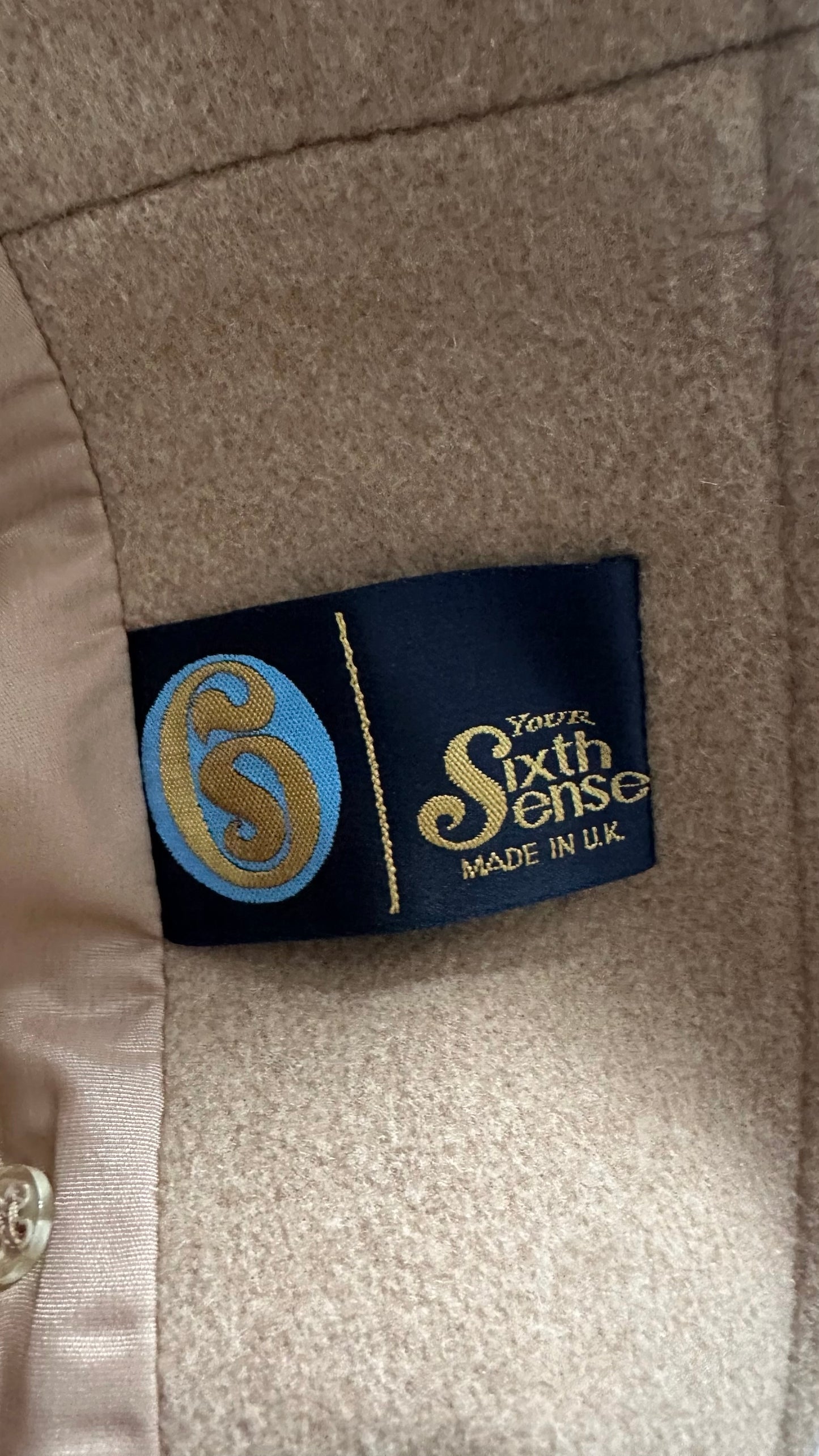 Vintage camel tan cashmere wool blend formal coat medium large ML UK 10-12 excellent used condition