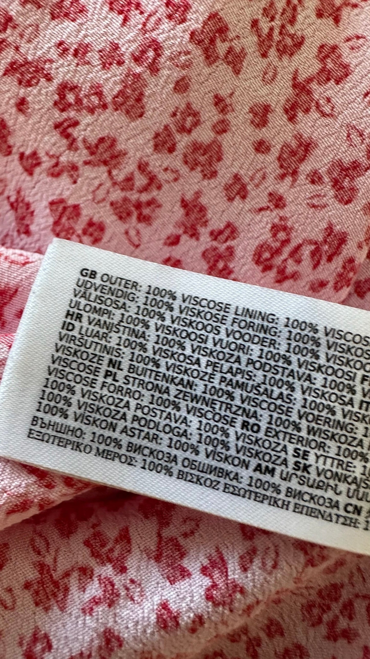 Forever new red pink ditsy floral print ruched bust midaxi slip dress holiday sun event medium L UK 12