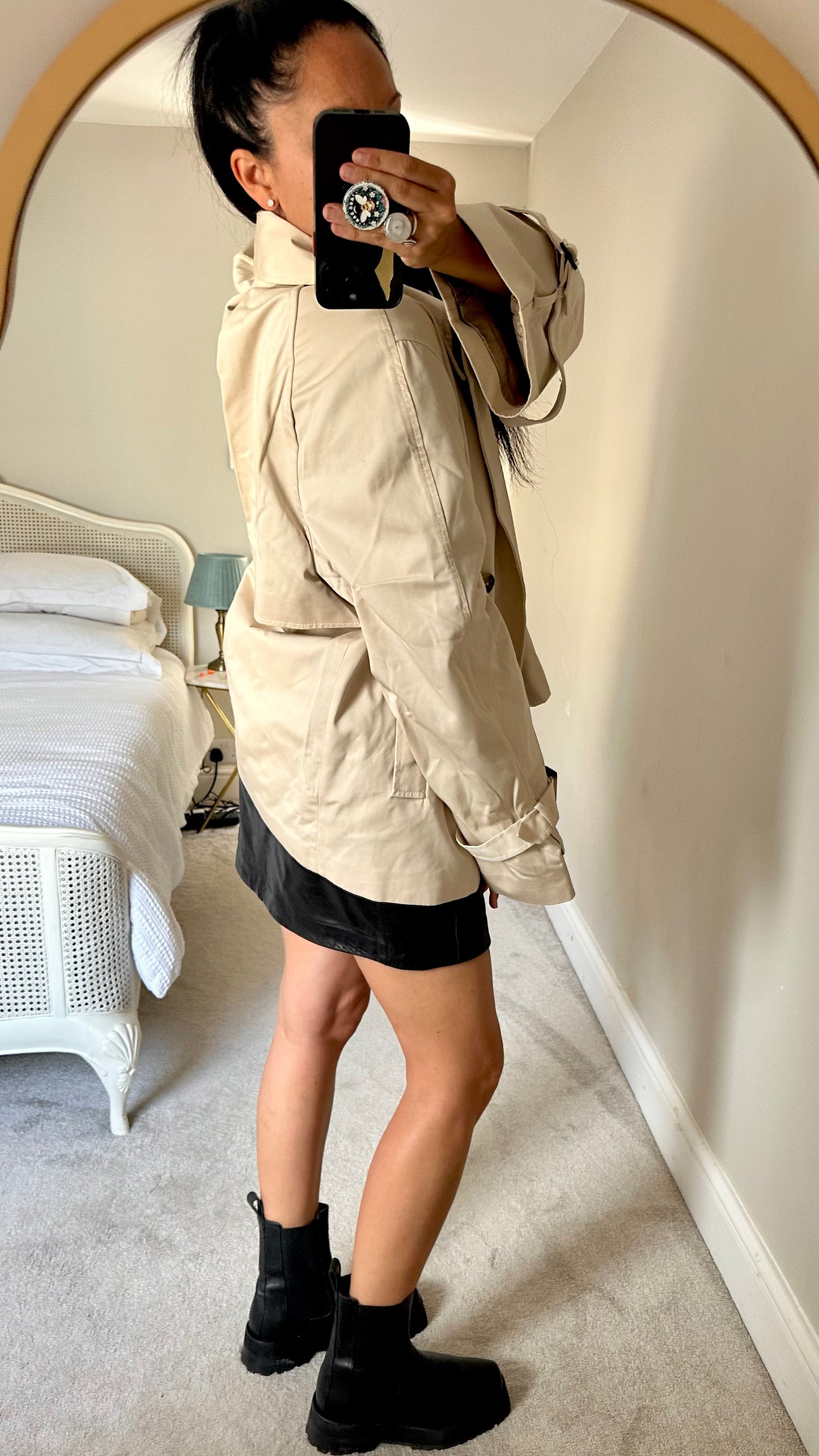 & other stories beige cream trench coat mac jacket extra large UK 14 new bnwot w25
