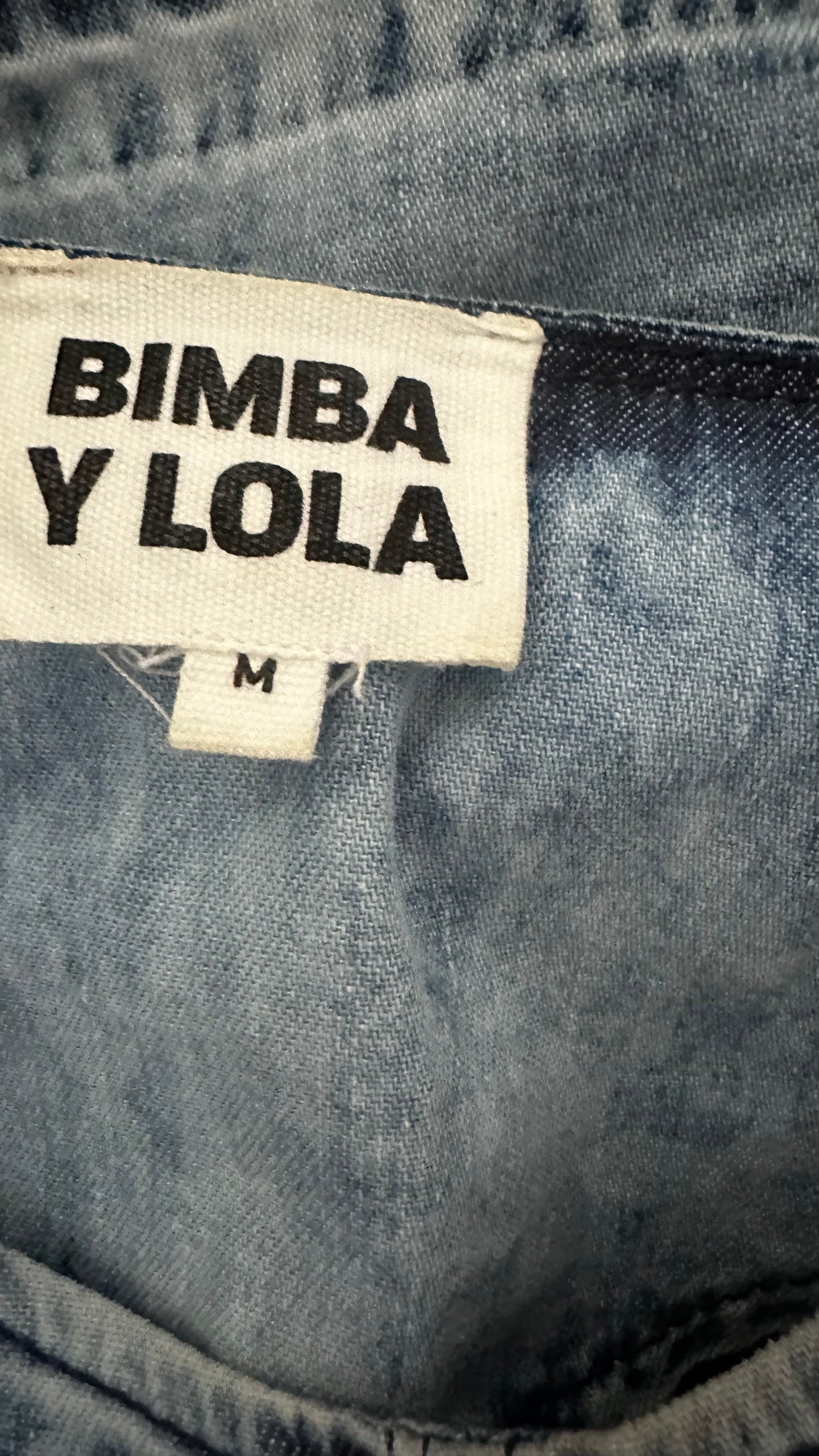 Bimba Y Lola blue denim casual mini dress medium UK 12 vgc