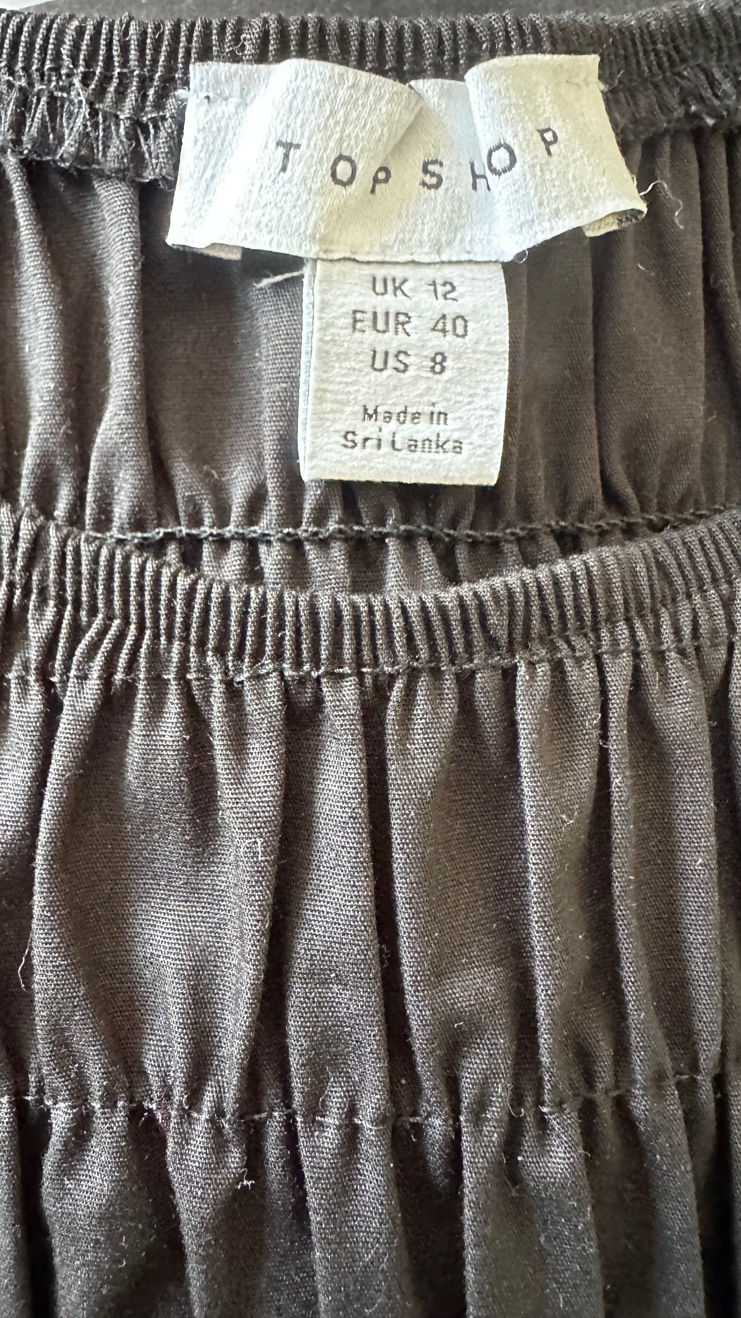 Topshop black cotton maxi dress medium large new bnwt UK 10 12 14
