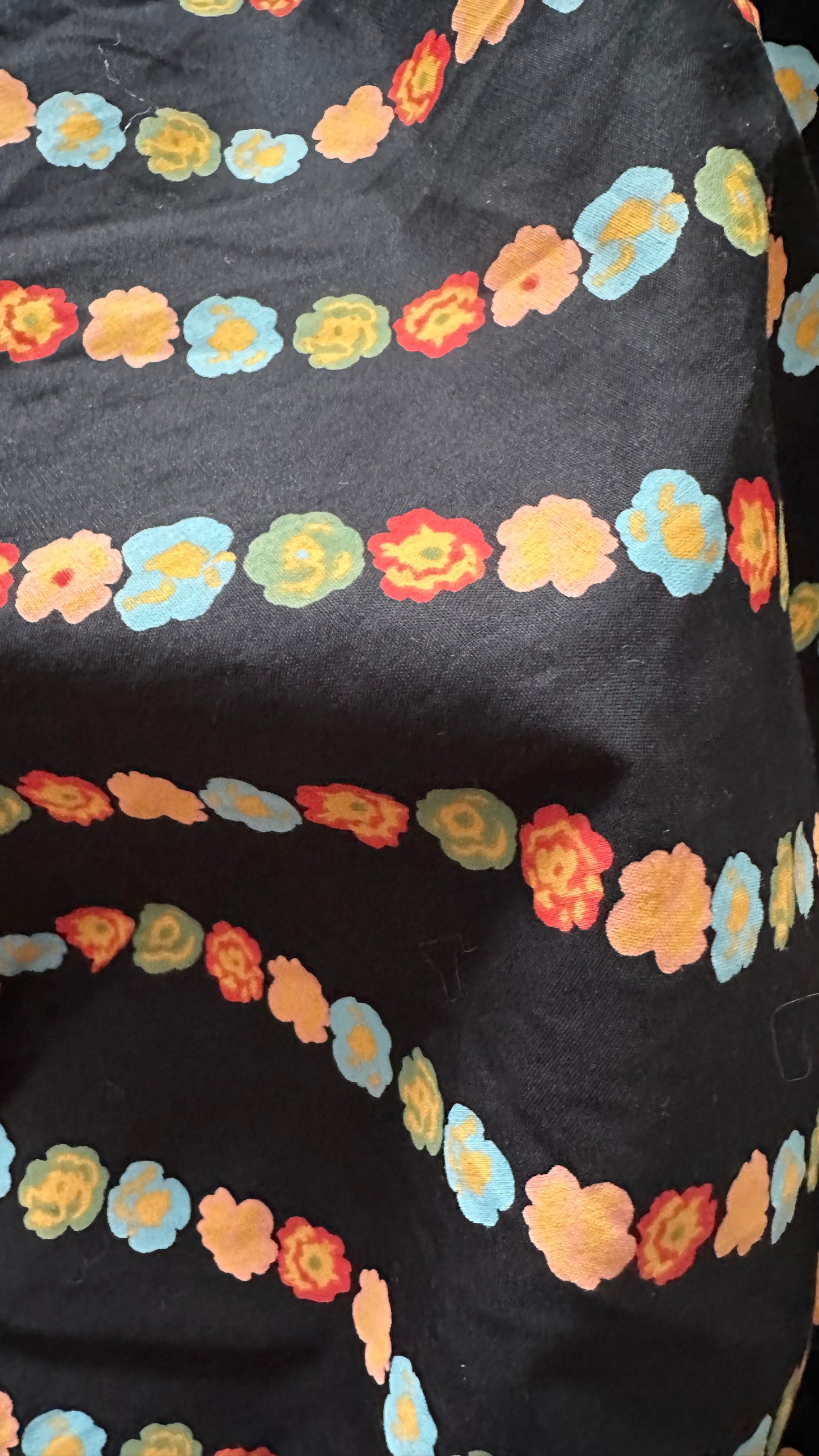 Topshop black orange floral midi cotton sun dress small UK 10 vgc