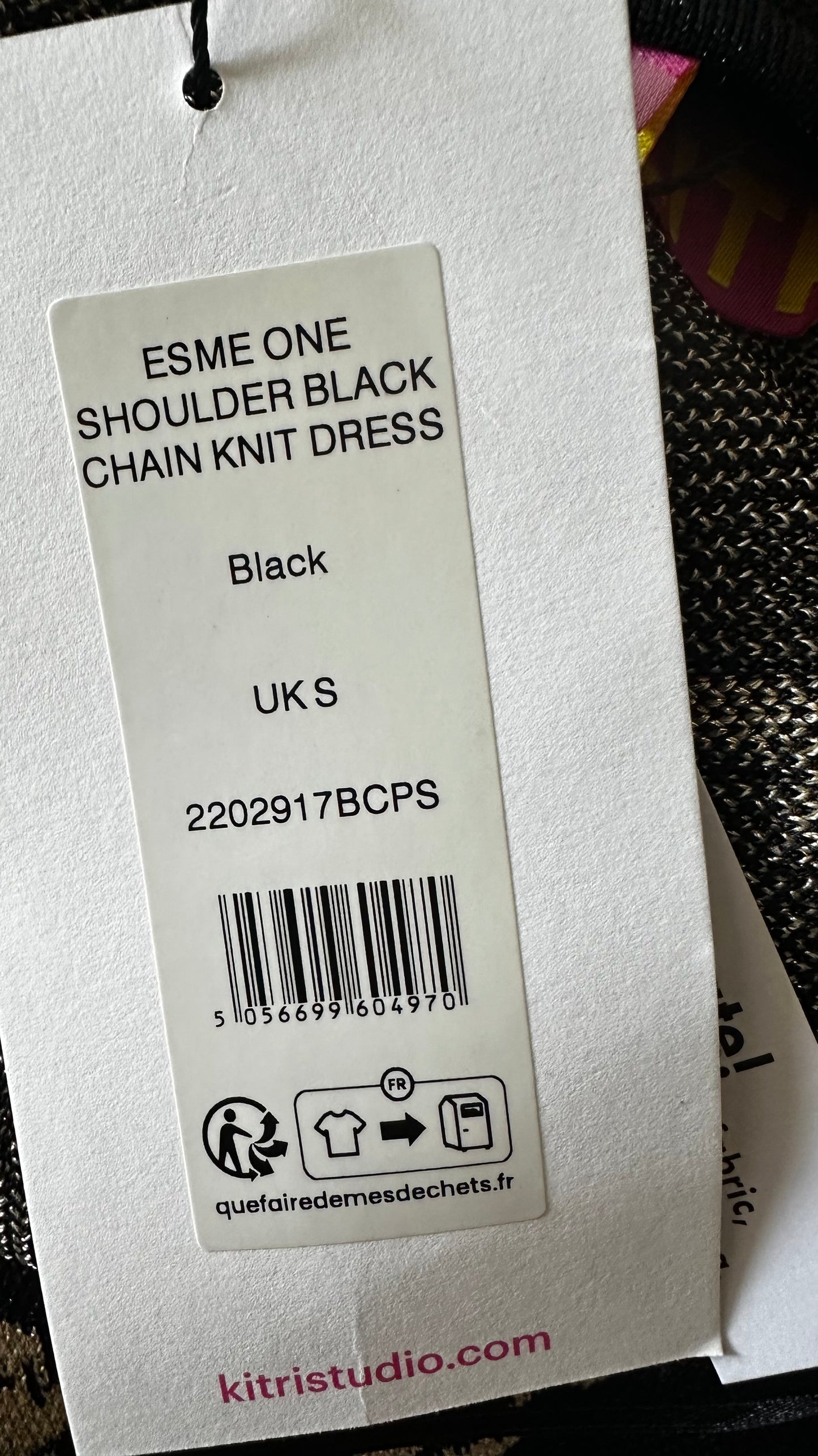 KITRI black gold chain knitted one shoulder gala party dress long small medium UK 10-12 new bnwt