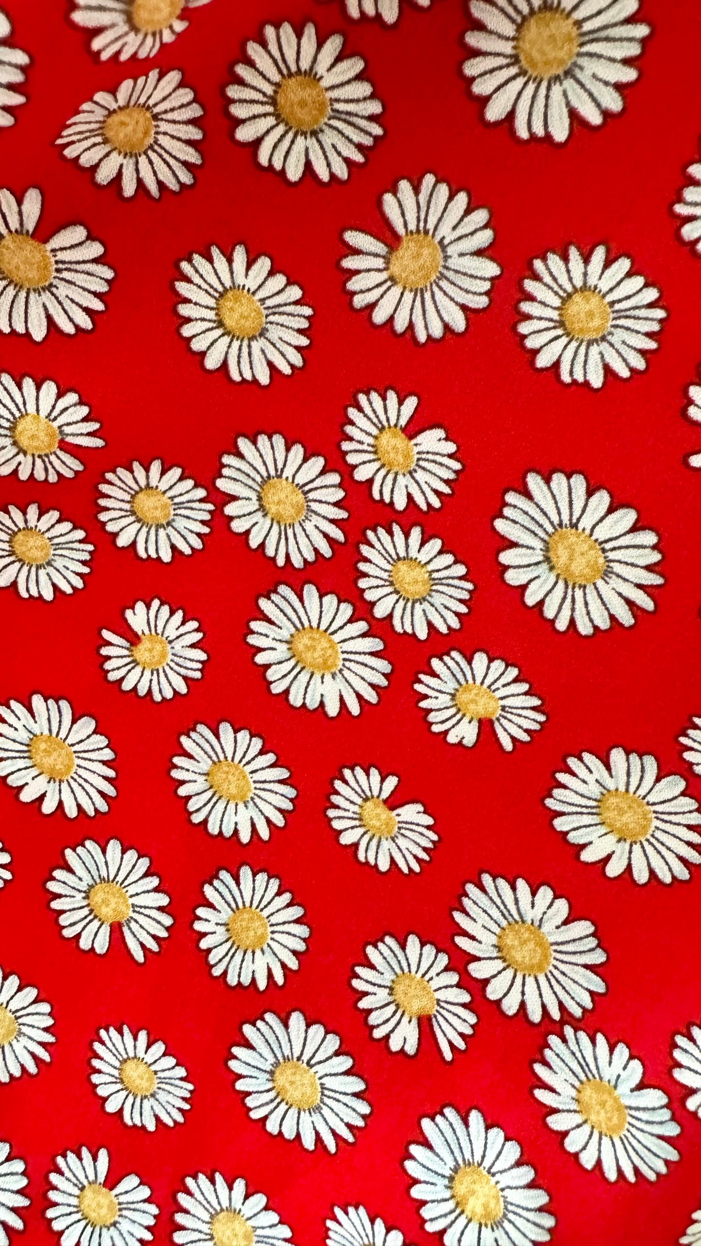 Louche red white daisy print midi skirt medium UK 10 vgc