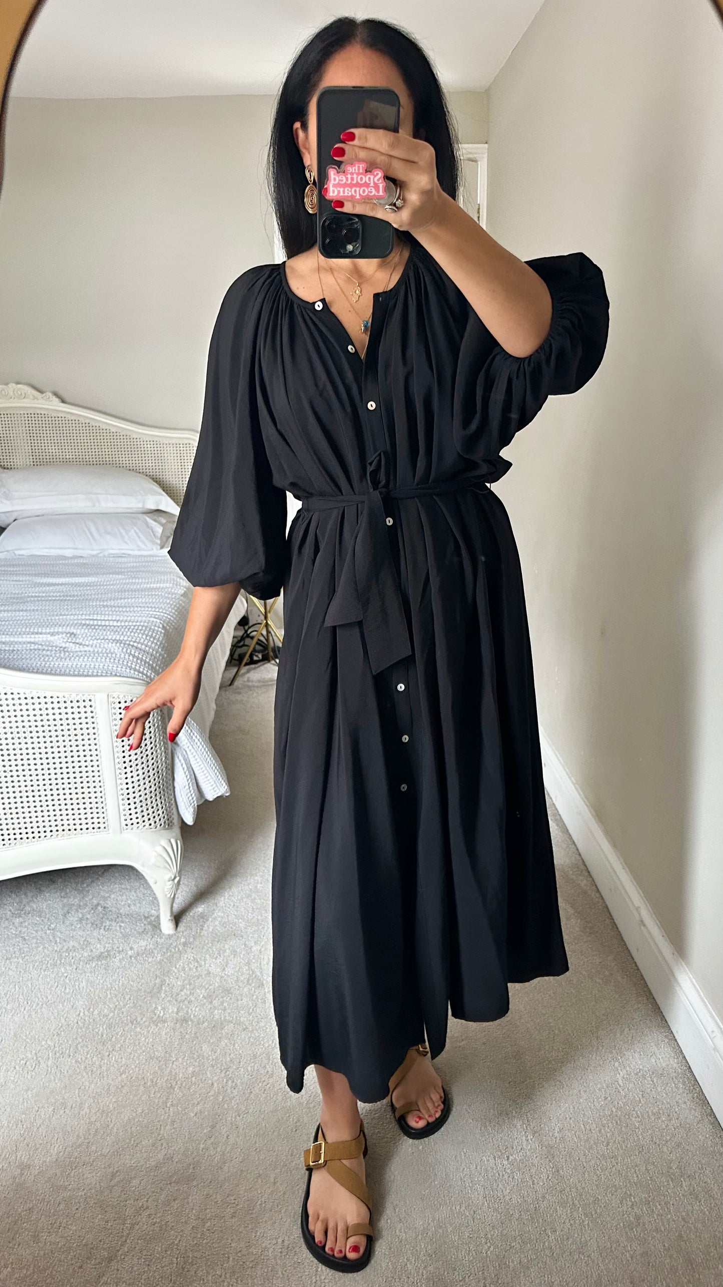 & other stories black button up oversized dress medium UK 12-14 vgc