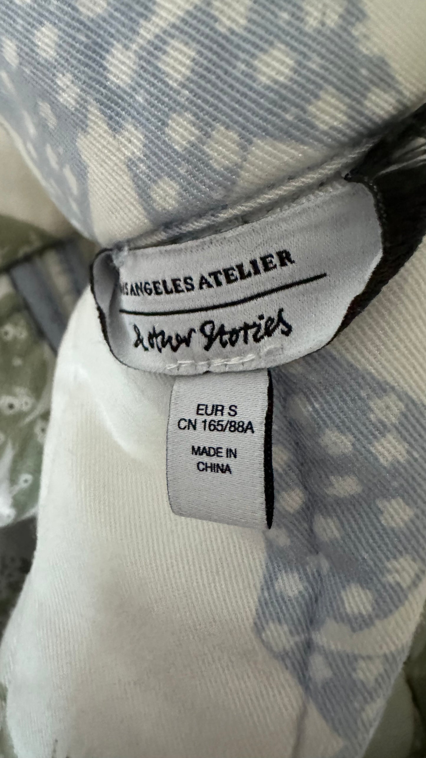 & other stories light blue white quilted jacket coat small UK 8 10 vgc