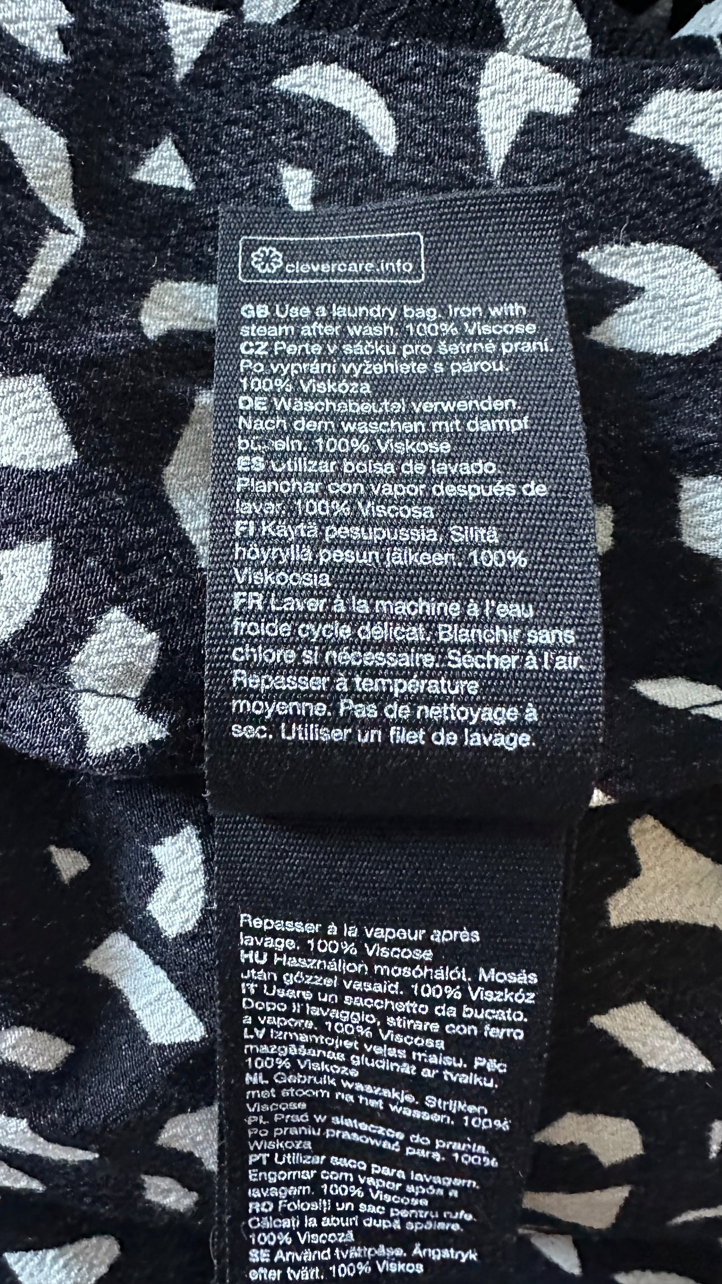 & other stories black cream abstract side split squiggle midi event dress medium UK 12 vgc