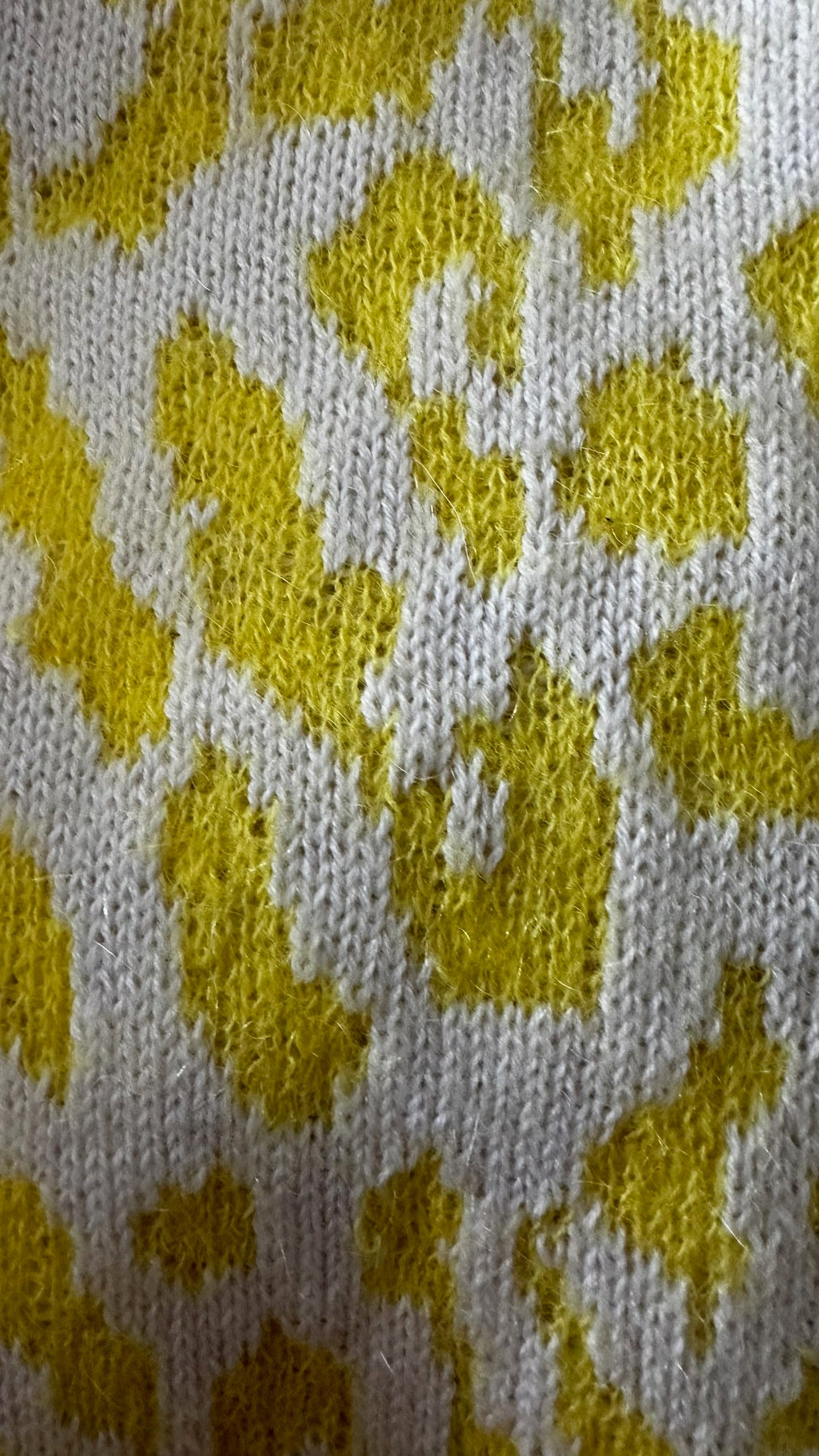 Hush white yellow knitted mohair blend jumper extra small UK 6-8 vgc