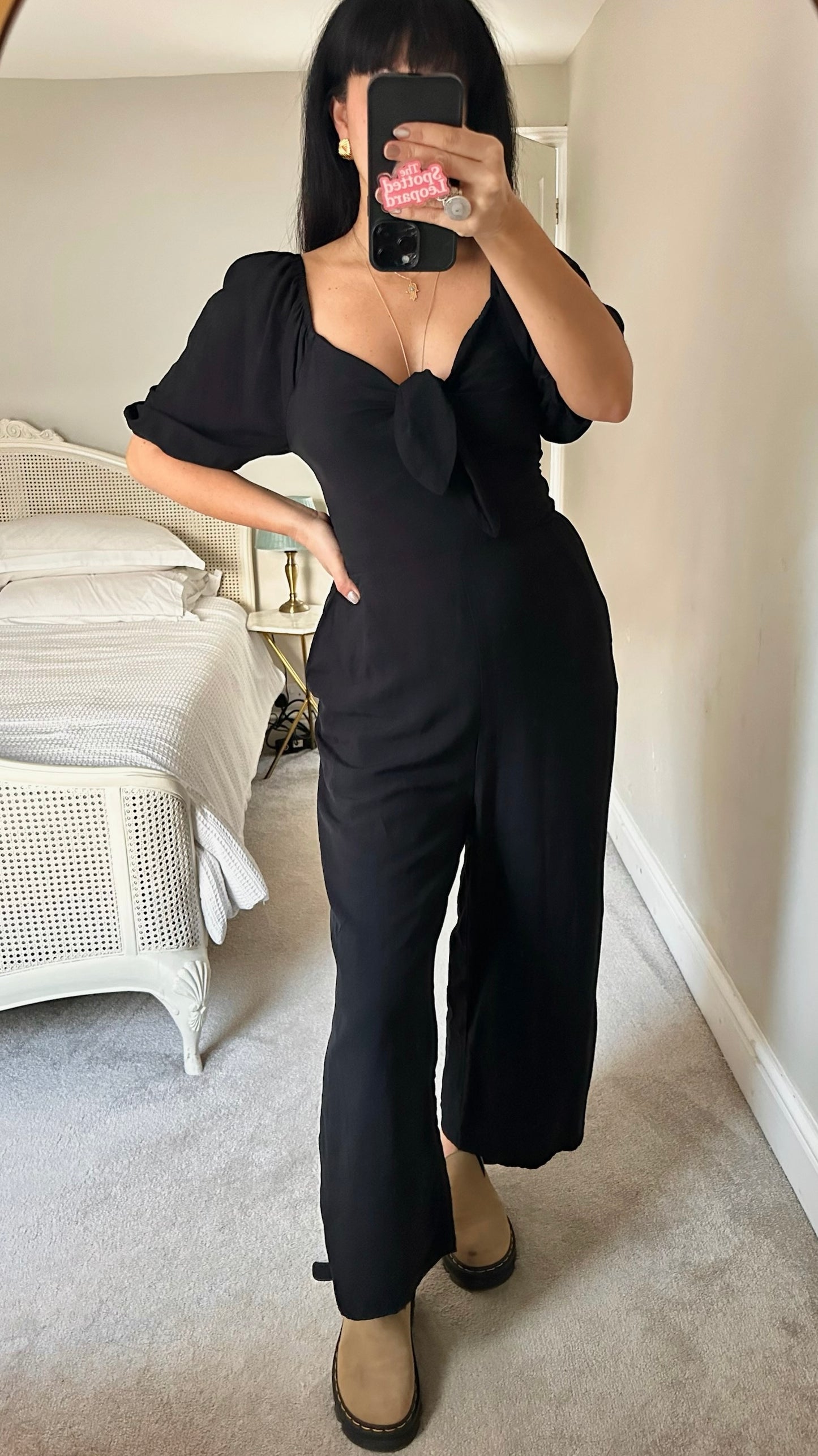 Nobodys child black linen blend jumpsuit playsuit trouser suit UK 12-14 vgc