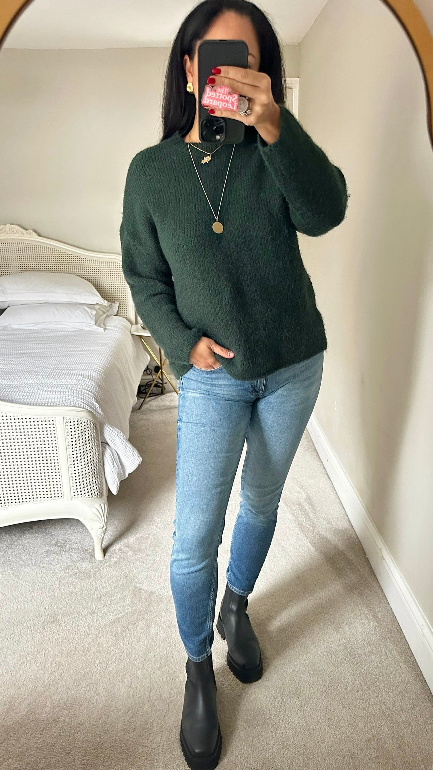 Selected femme @ Anthropologie deep green alpaca wool blend knitted jumper large L UK 12 excellent used condition