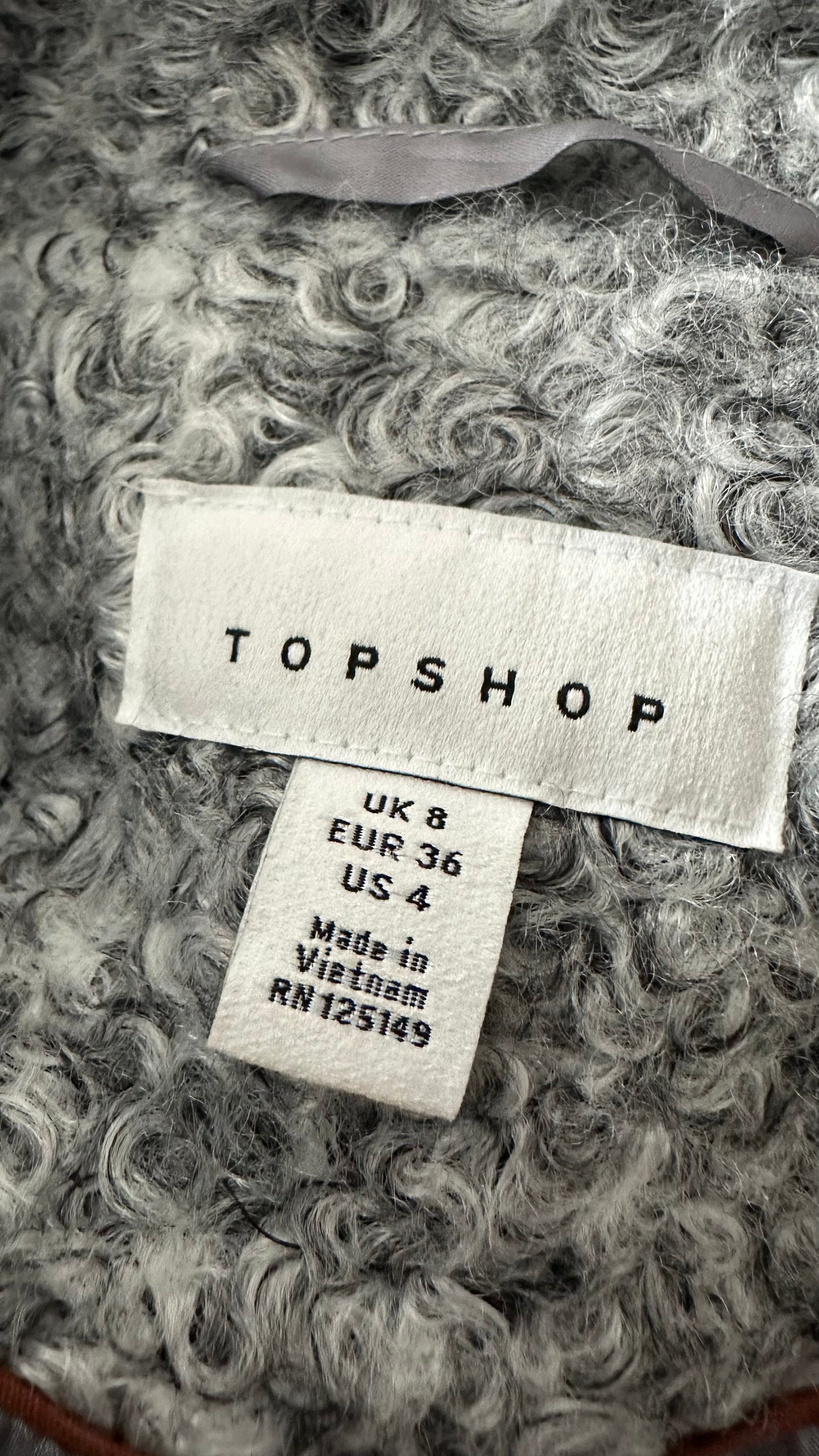 Topshop grey marl smart longline peacoat winter coat small UK 8 vgc