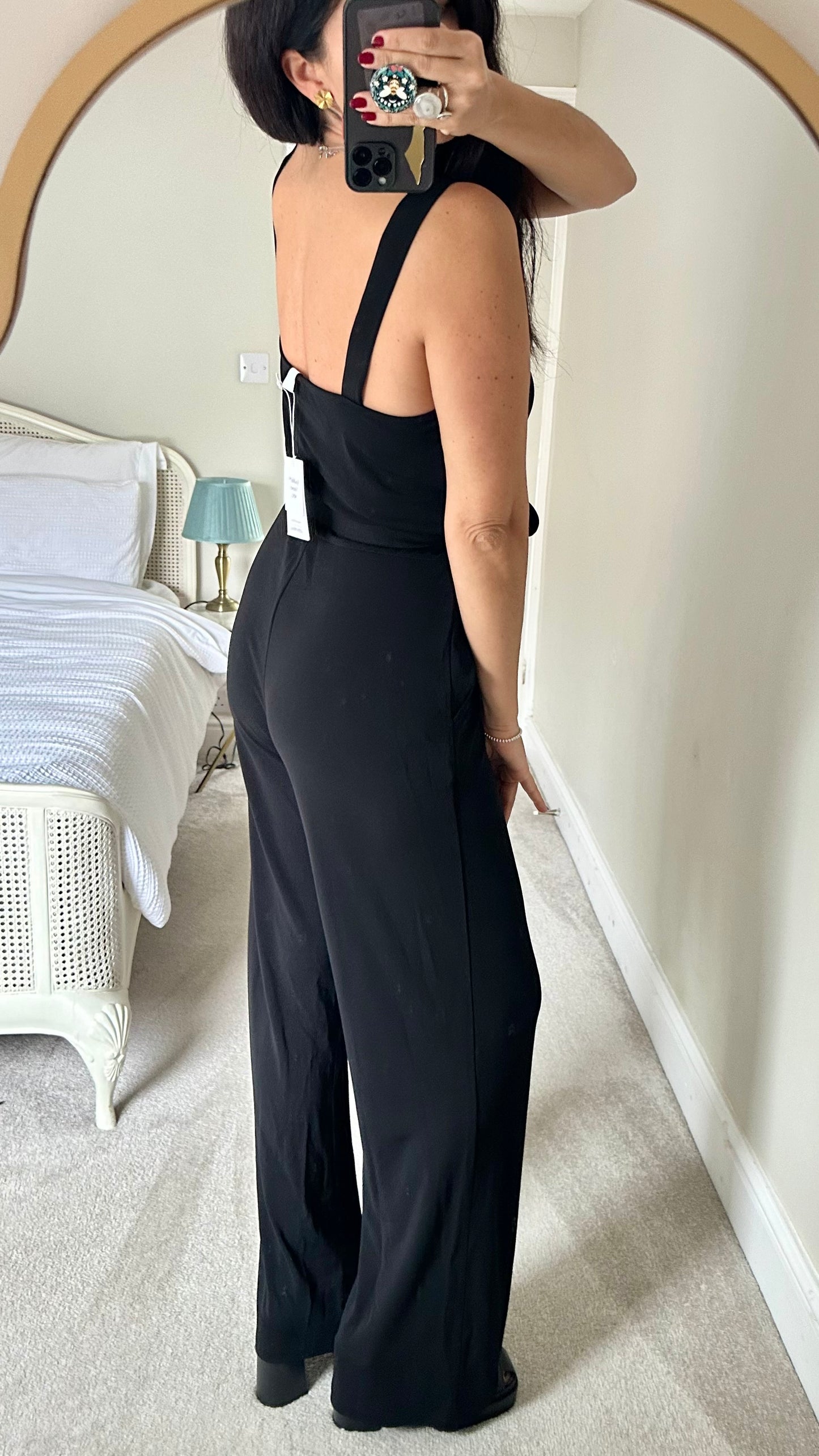 & other stories black wise leg tall jumpsuit new bnwt large UK 12