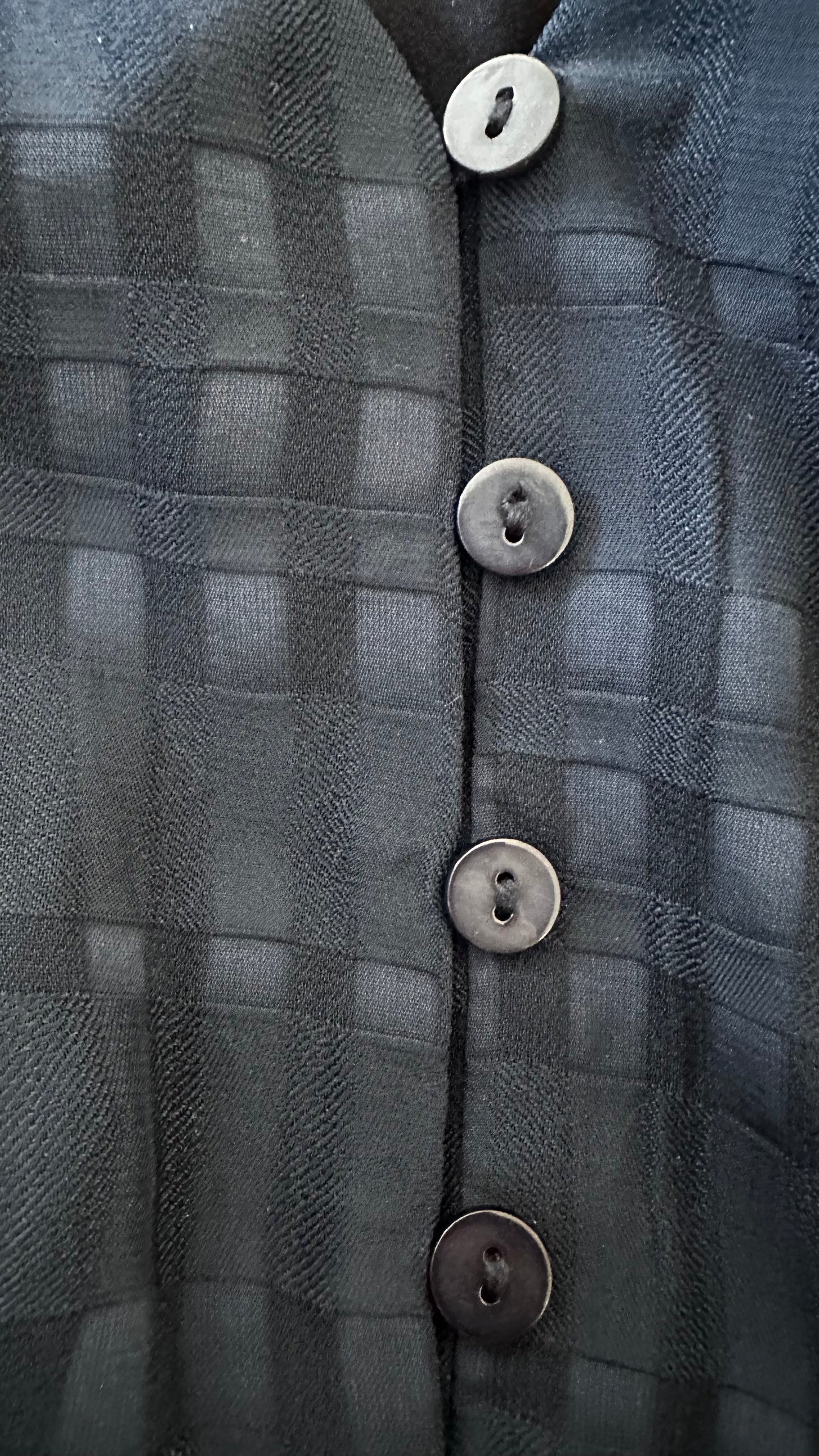 Oliver Bonas navy blue gingham check midi dress small UK 8 vgc